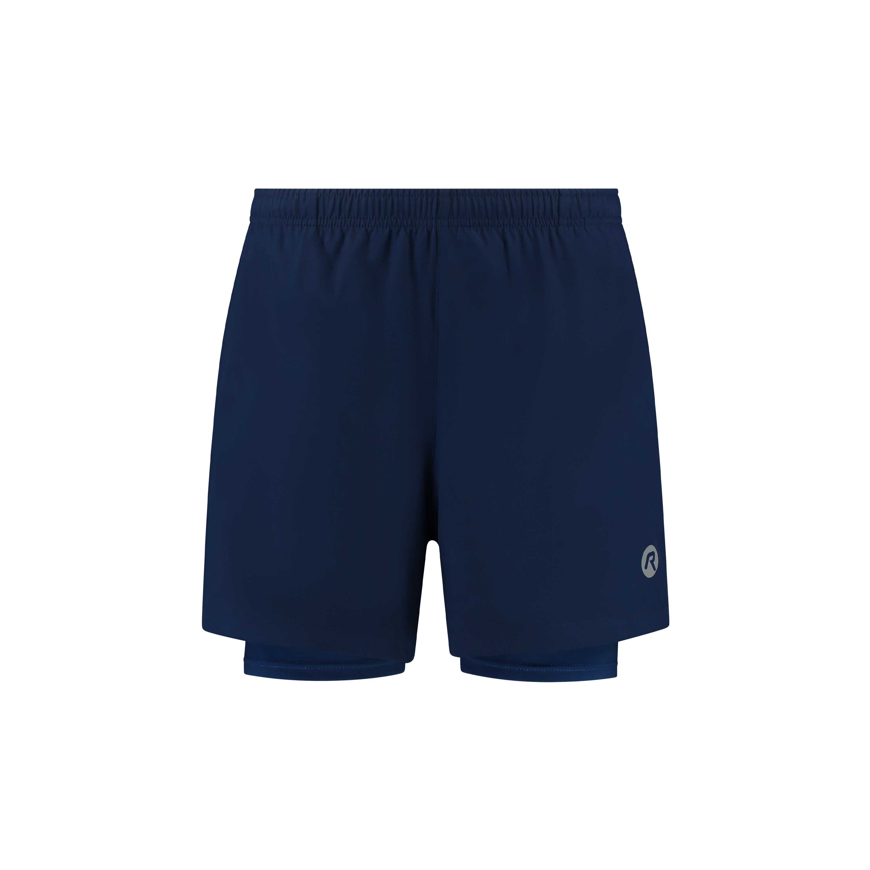 Rogelli Essential 2-en-1 short de course Homme devant bleu.