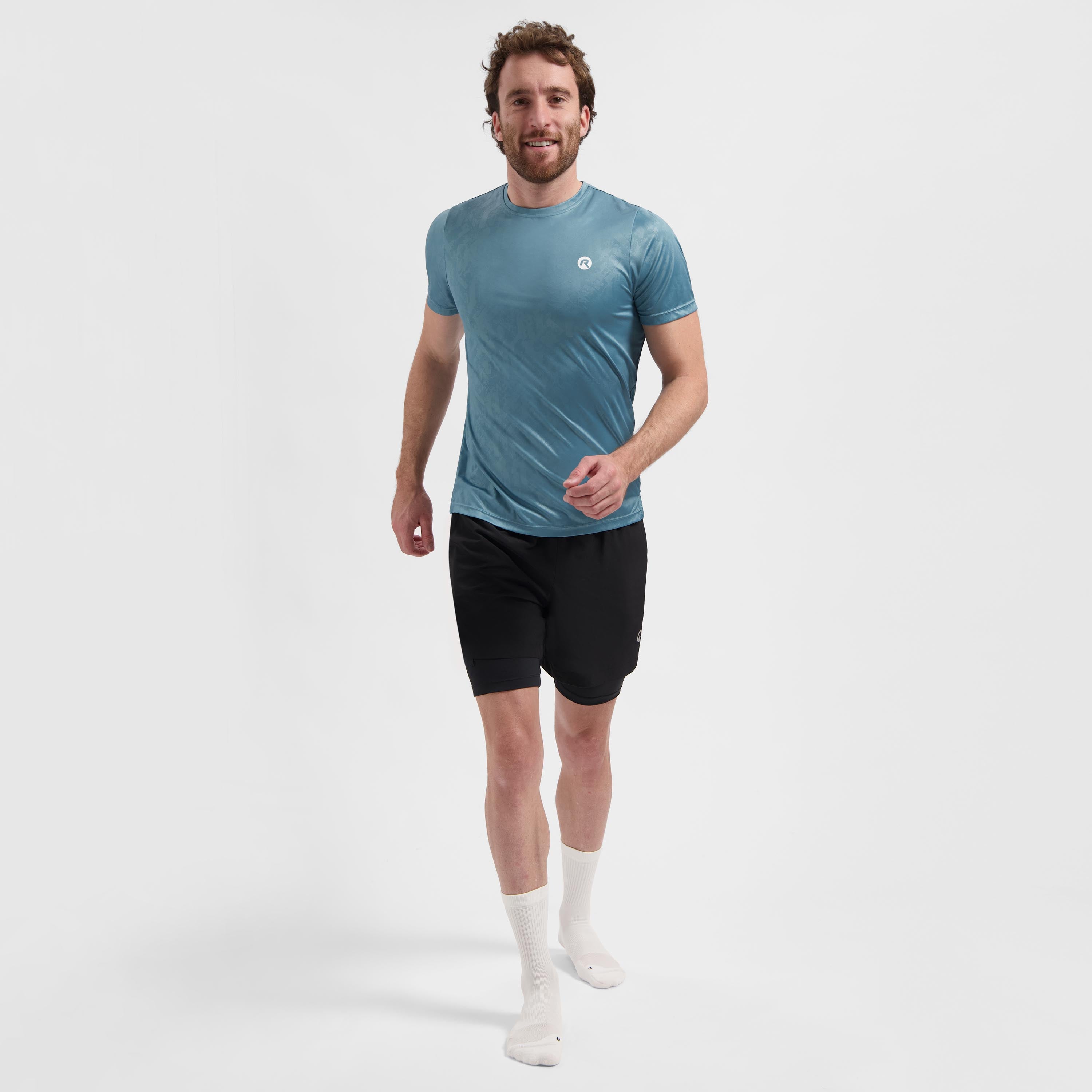 Motion Hardloopshirt Heren - Storm Blauw Reliëf