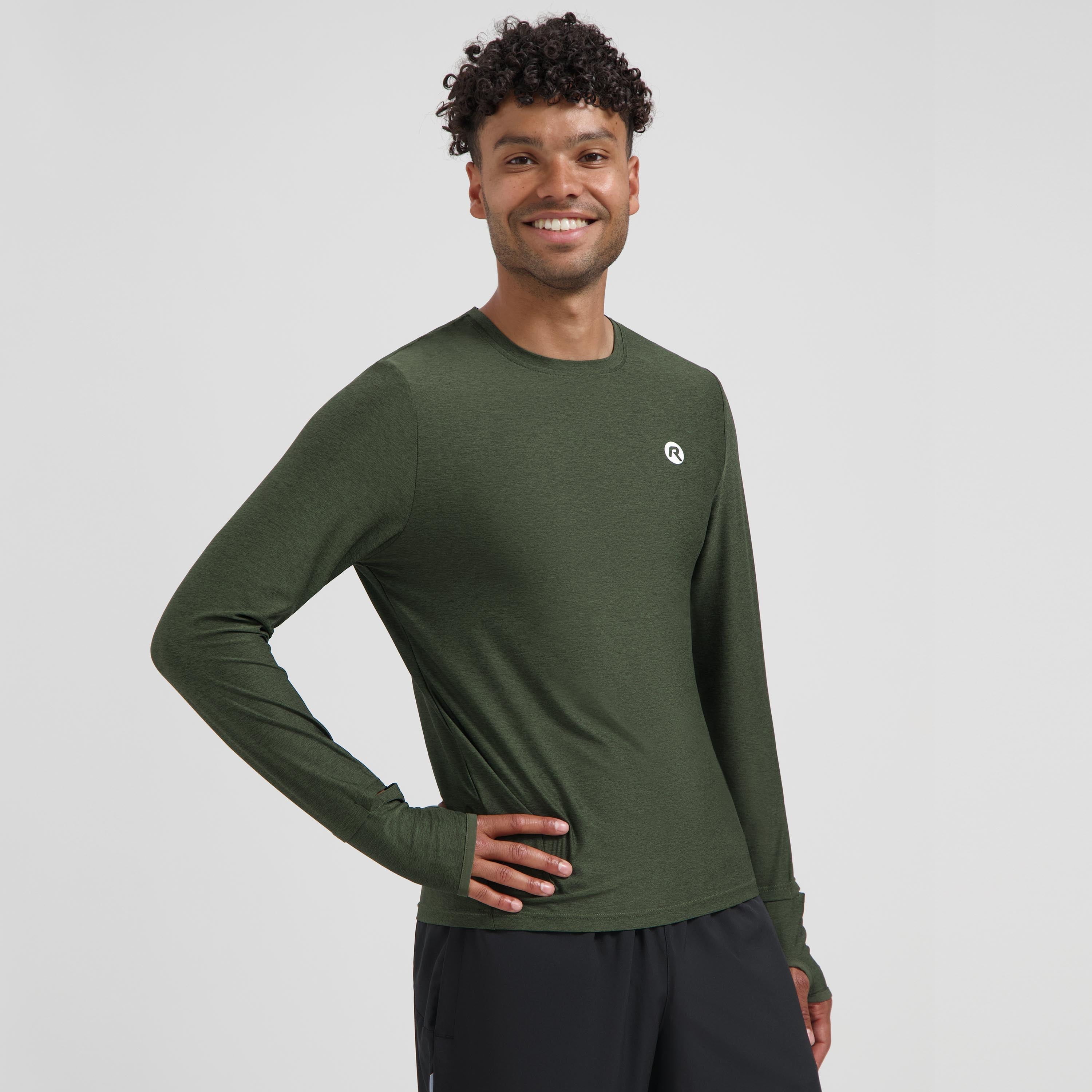 Essential Running shirt Long sleeve Men - Army green