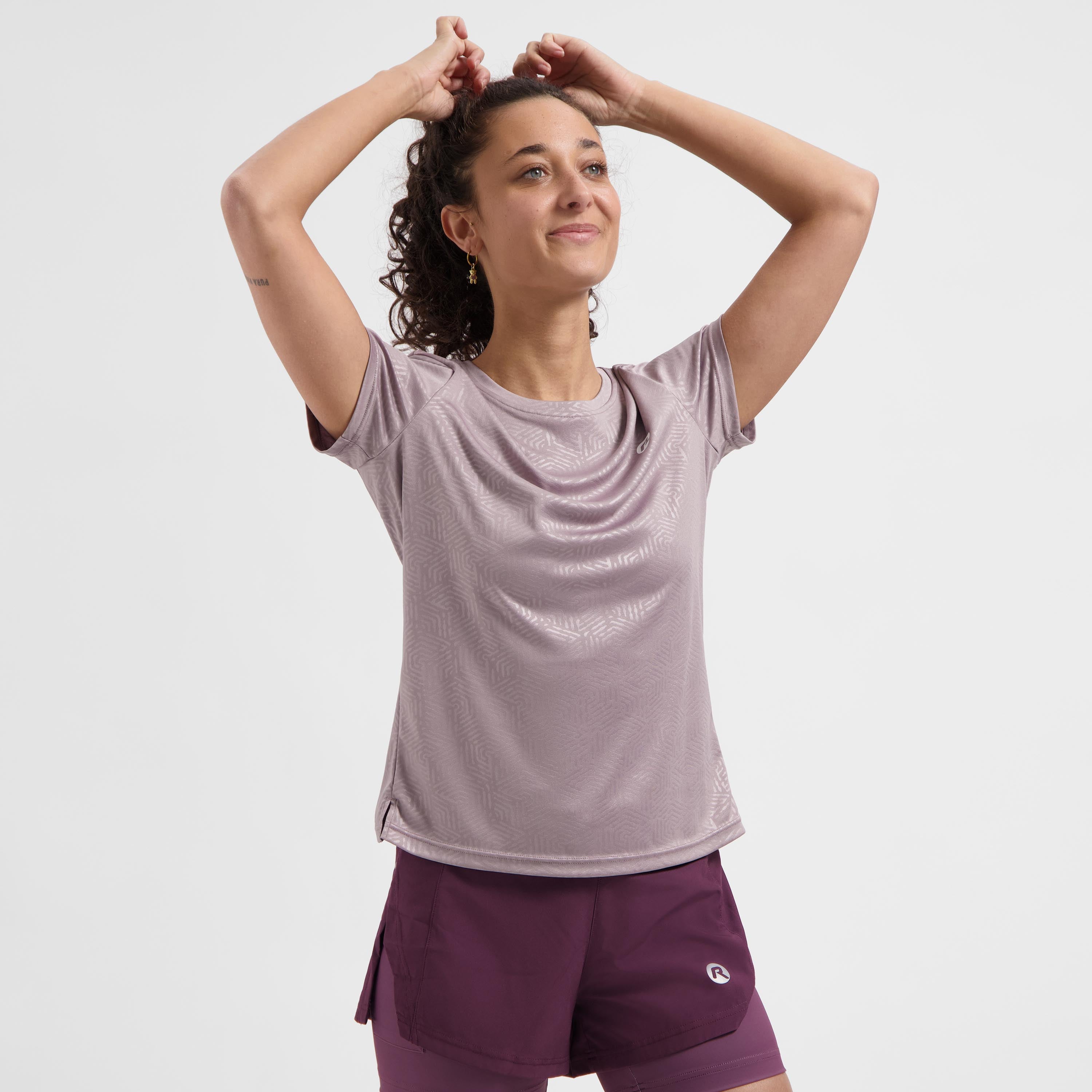 Motion Hardloopshirt Dames - Mauve Reliëf