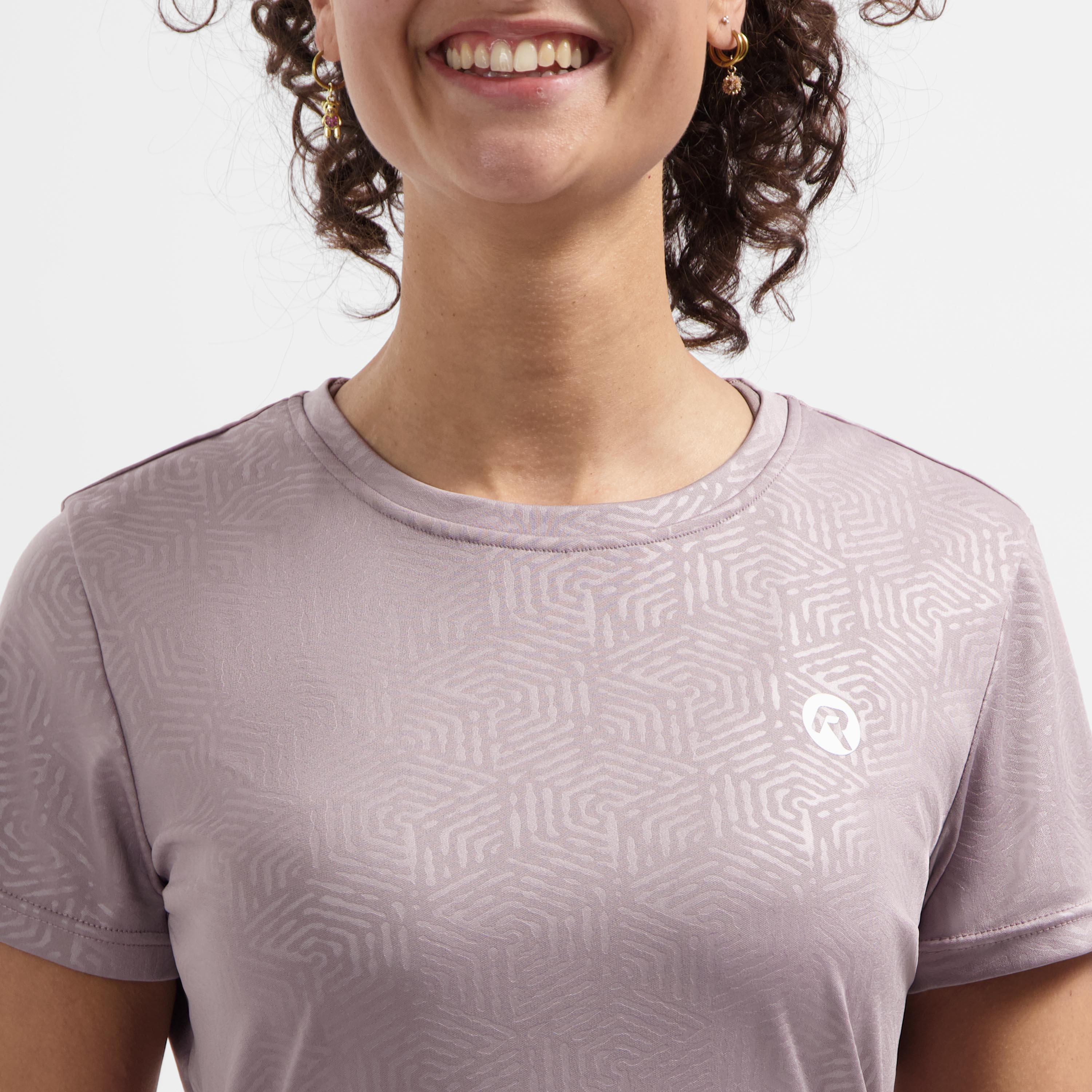 Motion Hardloopshirt Dames - Mauve Reliëf