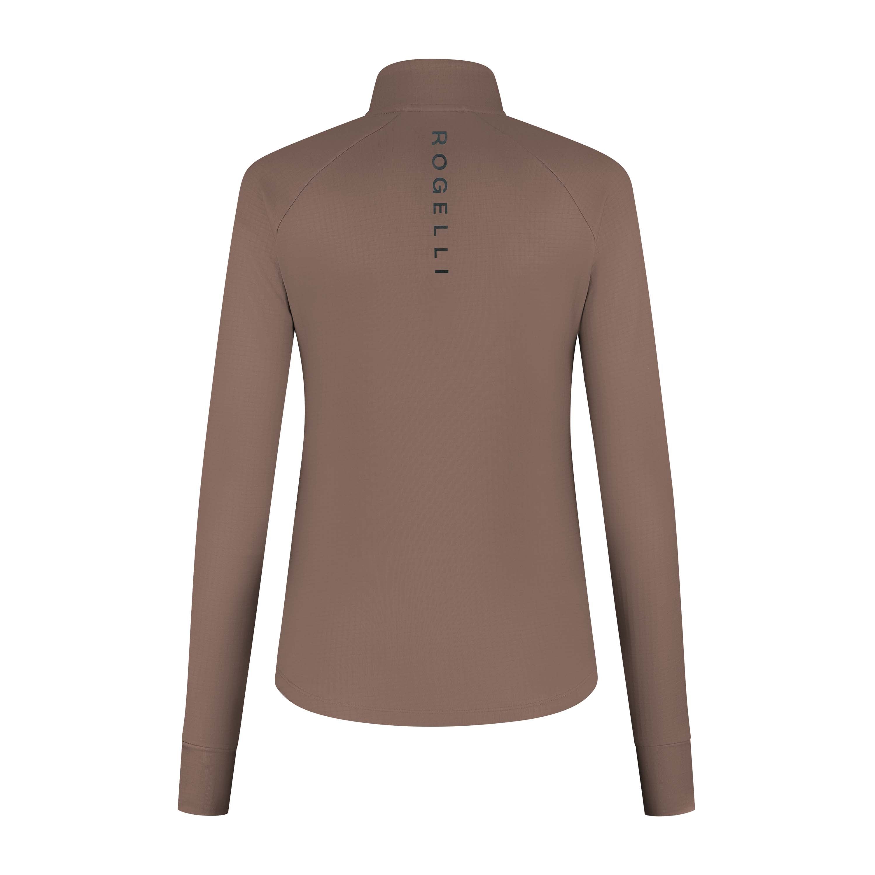 Rogelli Essential hardlooptop L/S dames mocha achterkant.