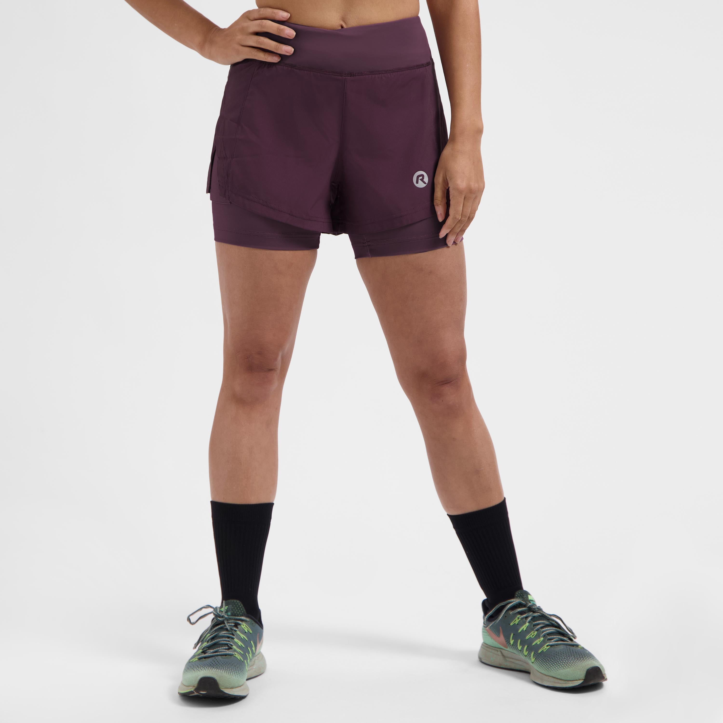 Essential 2-in-1 Hardloopshort Dames - Eggplant