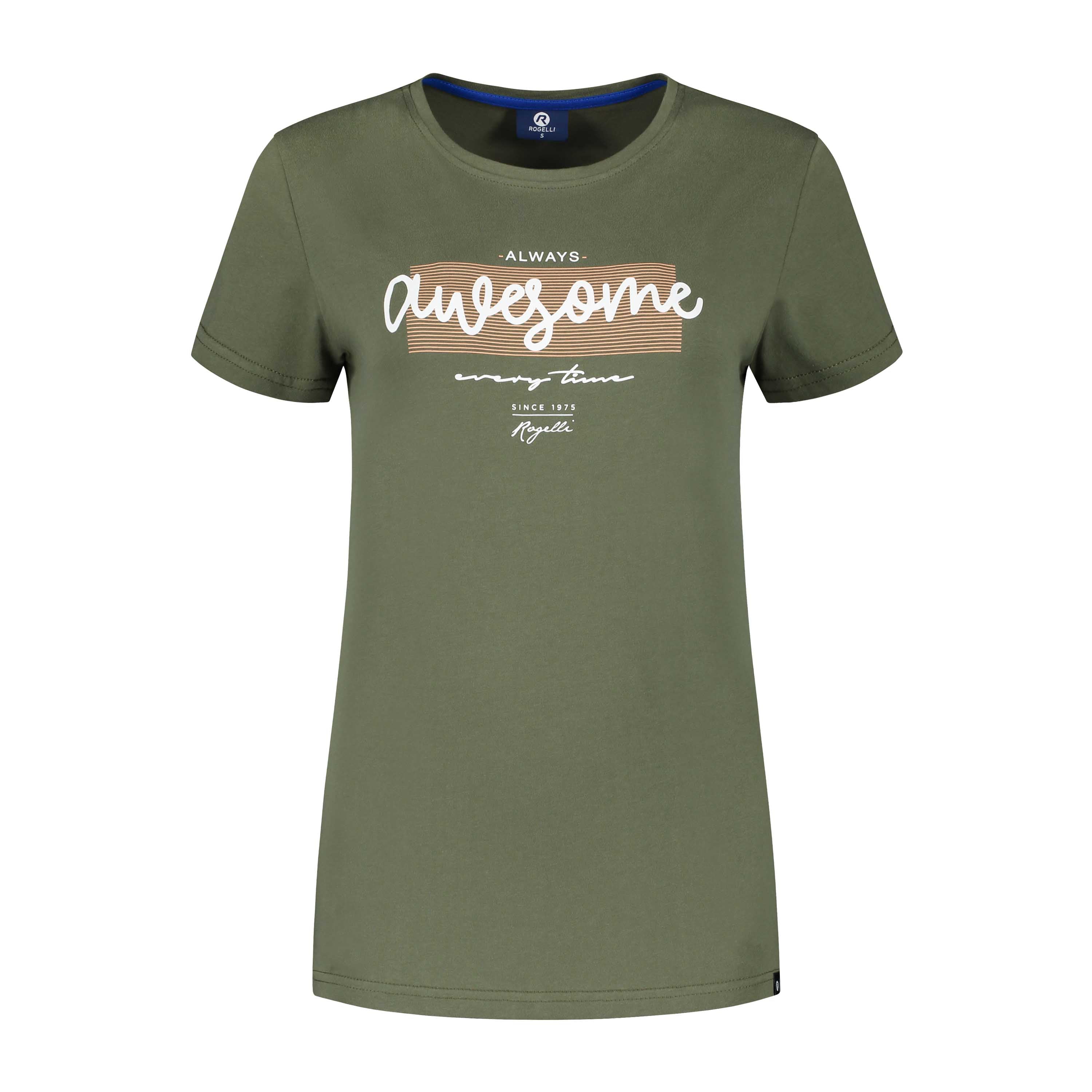 Enjoy life graphic T -shirt ladies - Army green