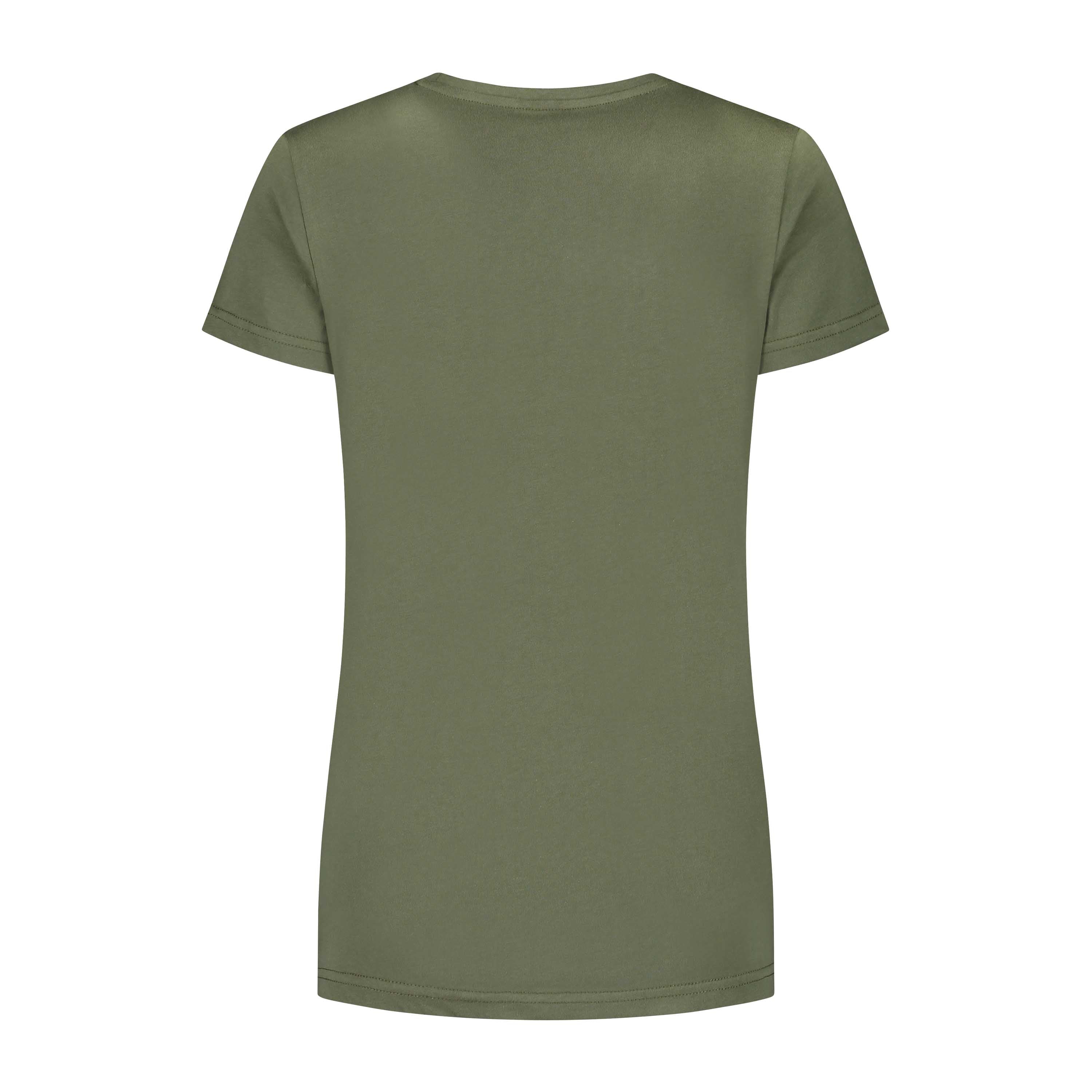 Enjoy life graphic T -shirt ladies - Army green