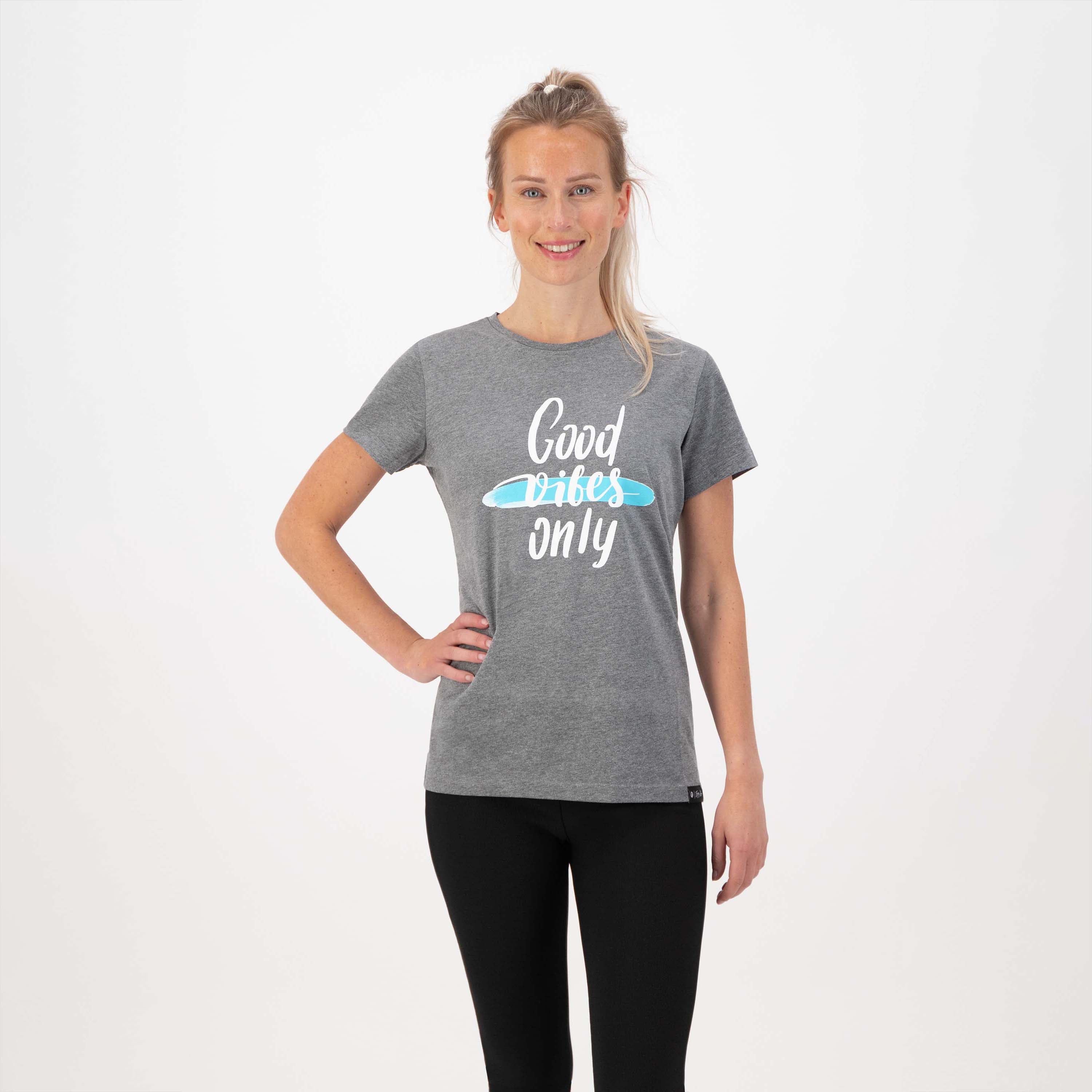 Enjoy life graphic T -shirt ladies - Gray