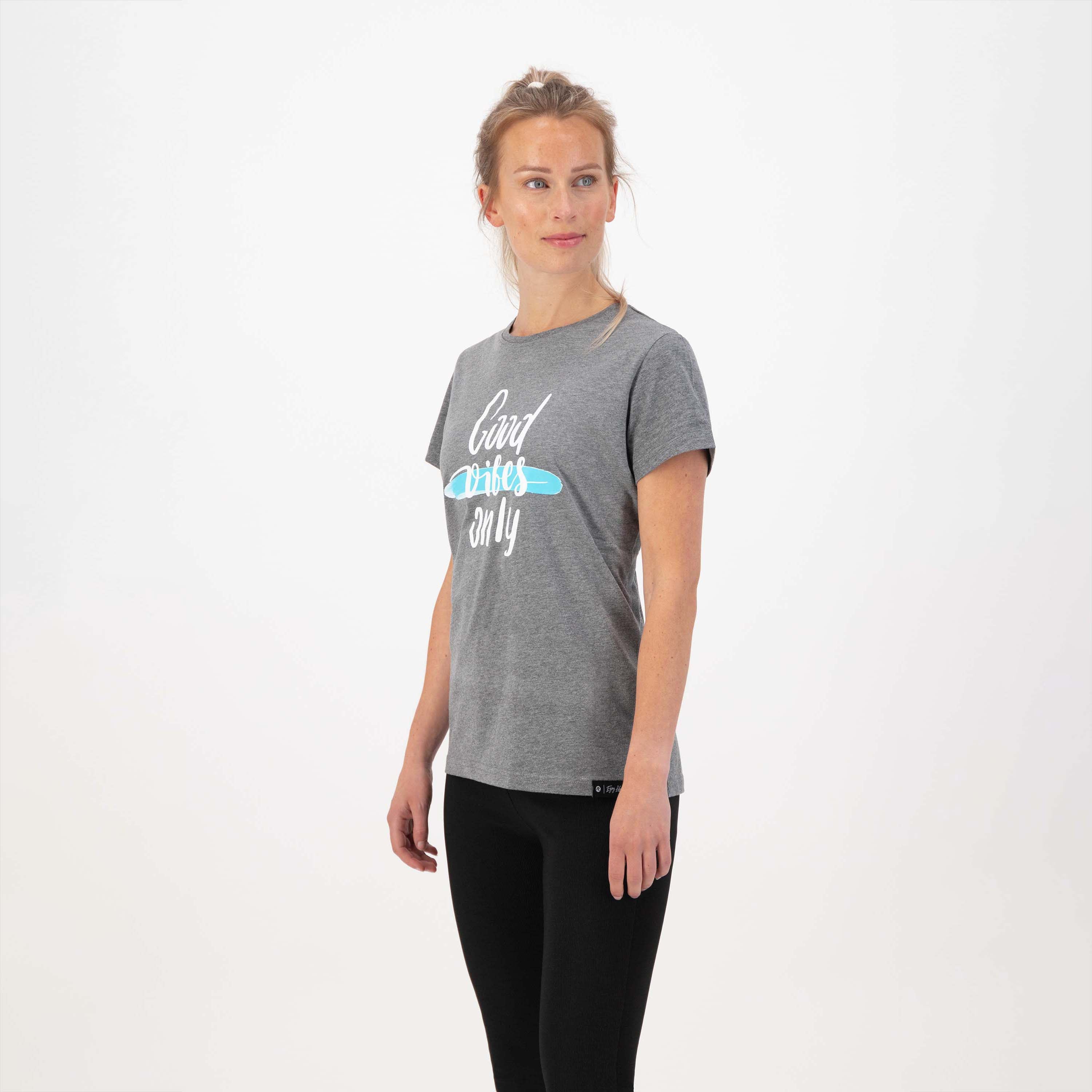 Enjoy life graphic T -shirt ladies - Gray