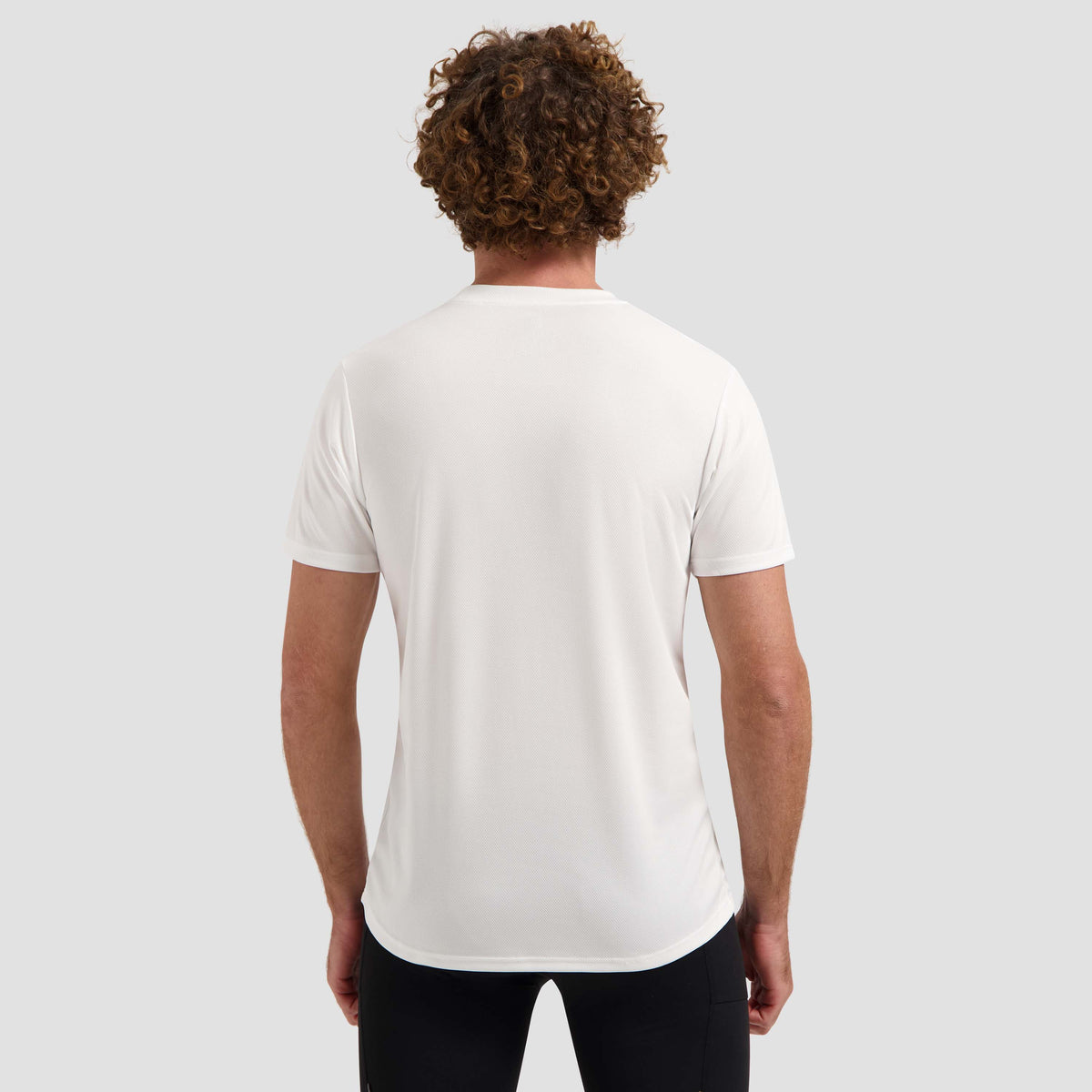 Rogelli Promo shirt korte mouw heren wit gedragen achterkant.