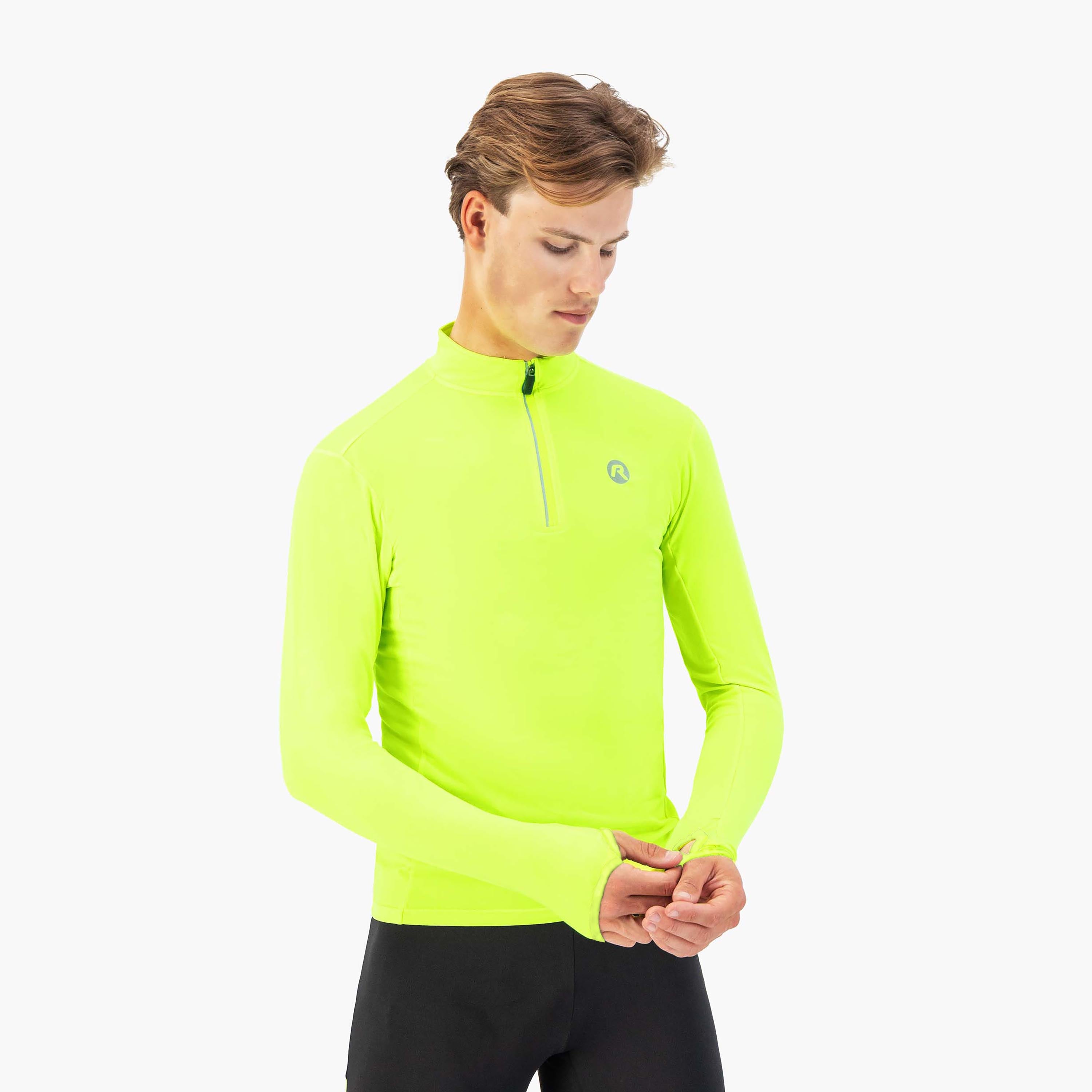 Core Running top long sleeve 1/2 zip Men - Neon yellow