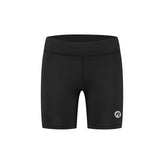 Rogelli Core korte hardloopbroek strakke pasvorm dames zwart voorkant.