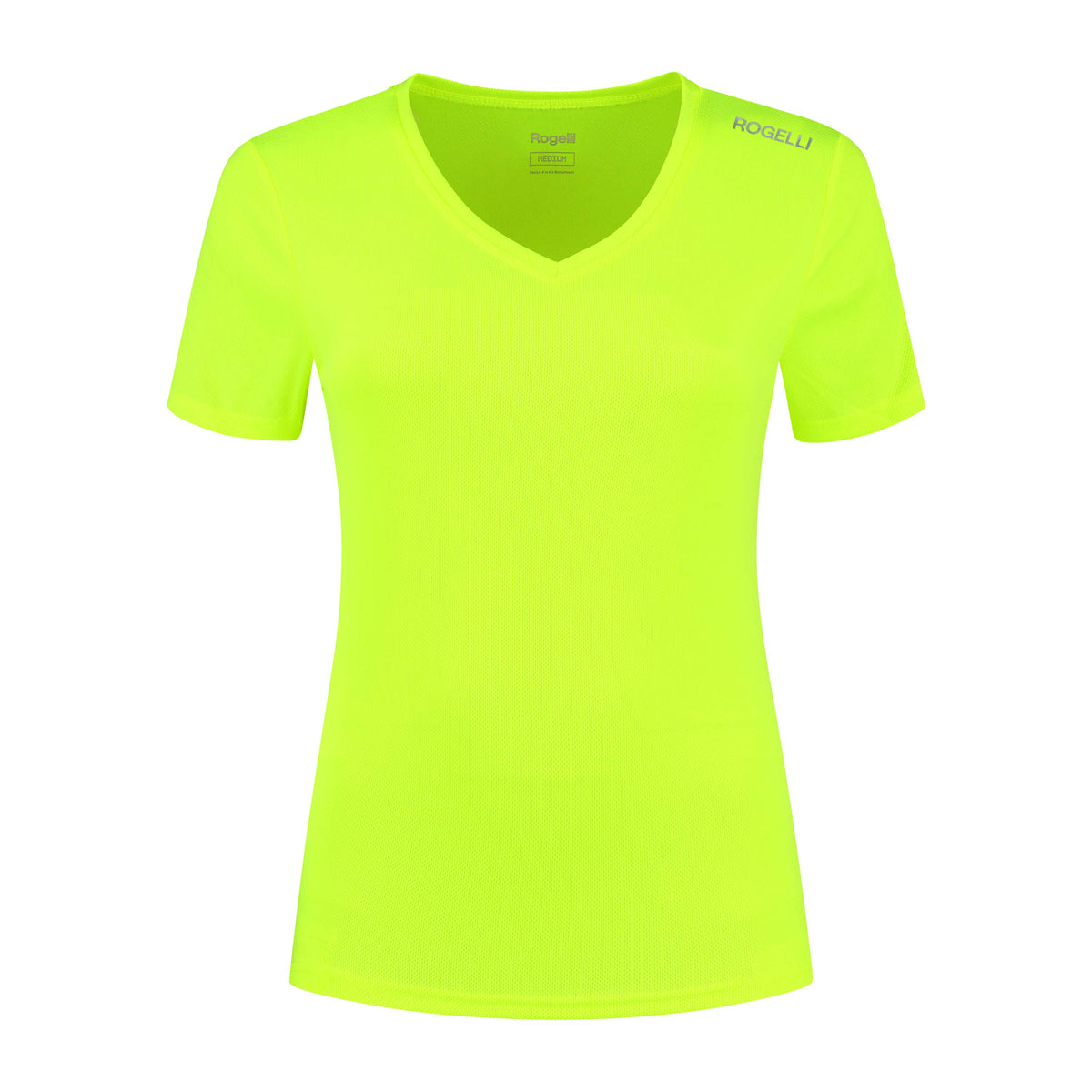 Rogelli Promo chemise Manches courtes Femme devant fluoré.