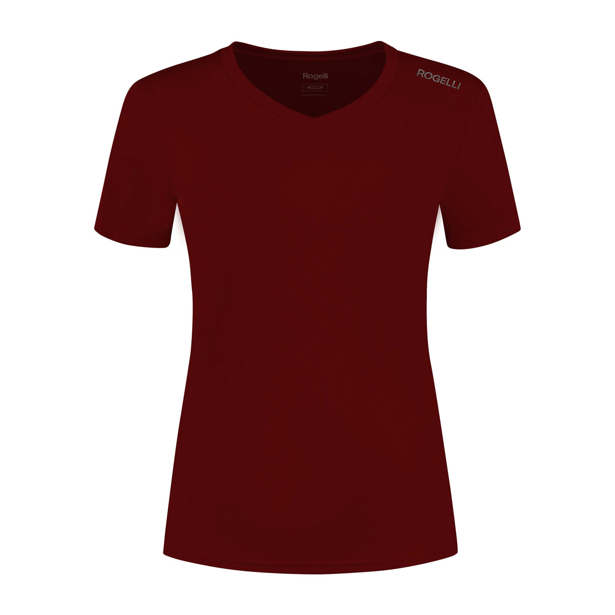 Rogelli Promo chemise Manches courtes Femme devant bordeaux.