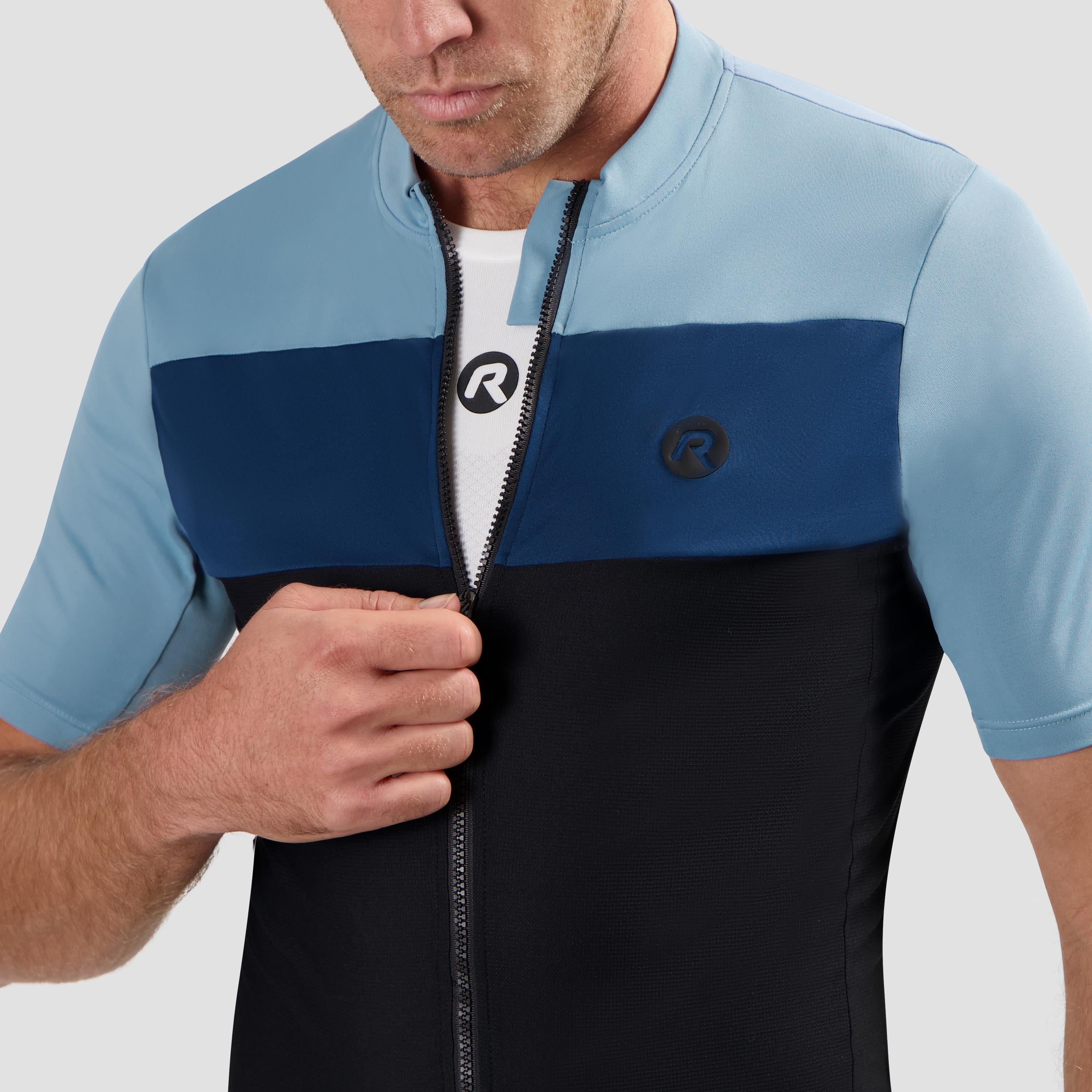 Core Block bicycle shirt Men - black/light blue/dark blue