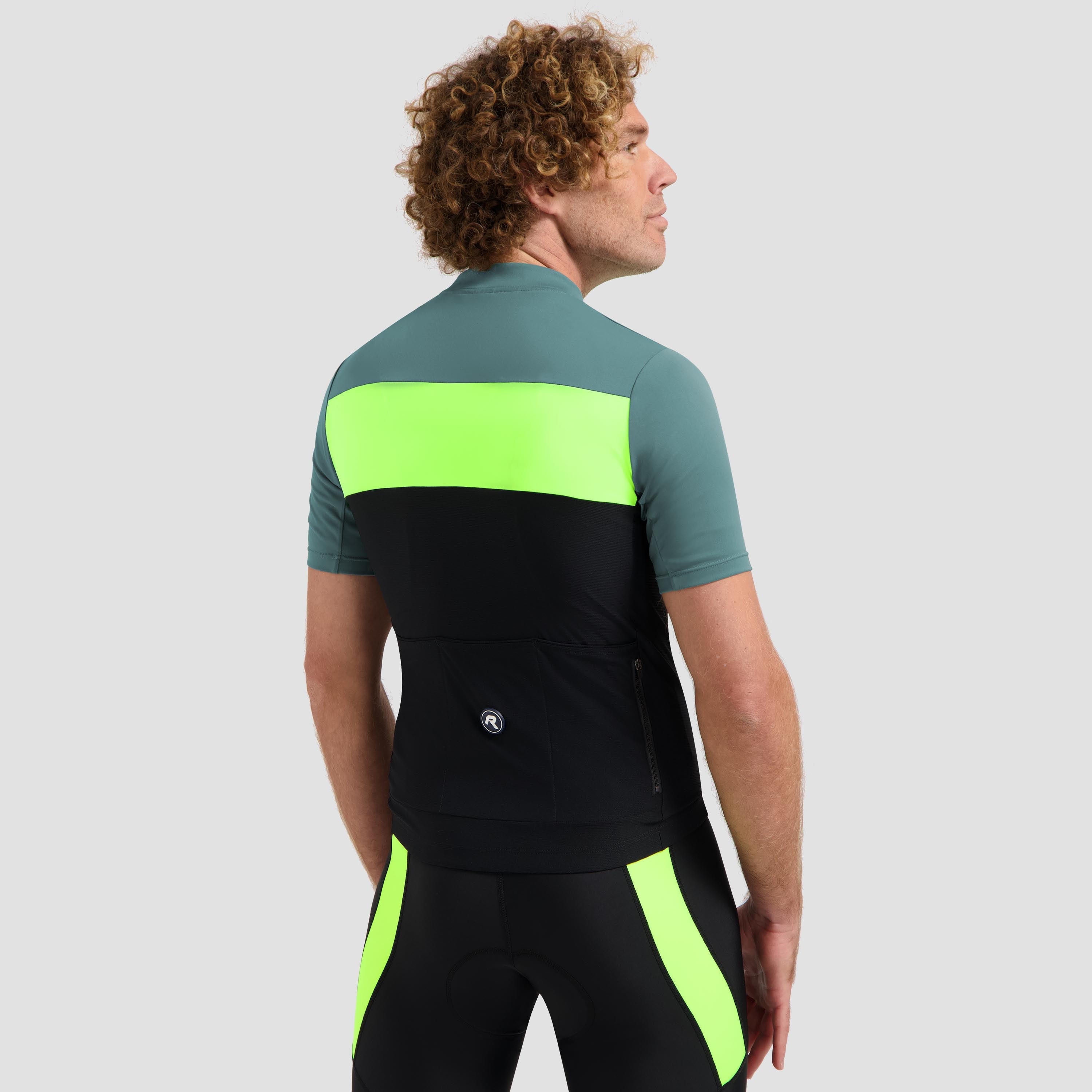 Core Block bicycle shirt Men - black/mint green/neon yellow