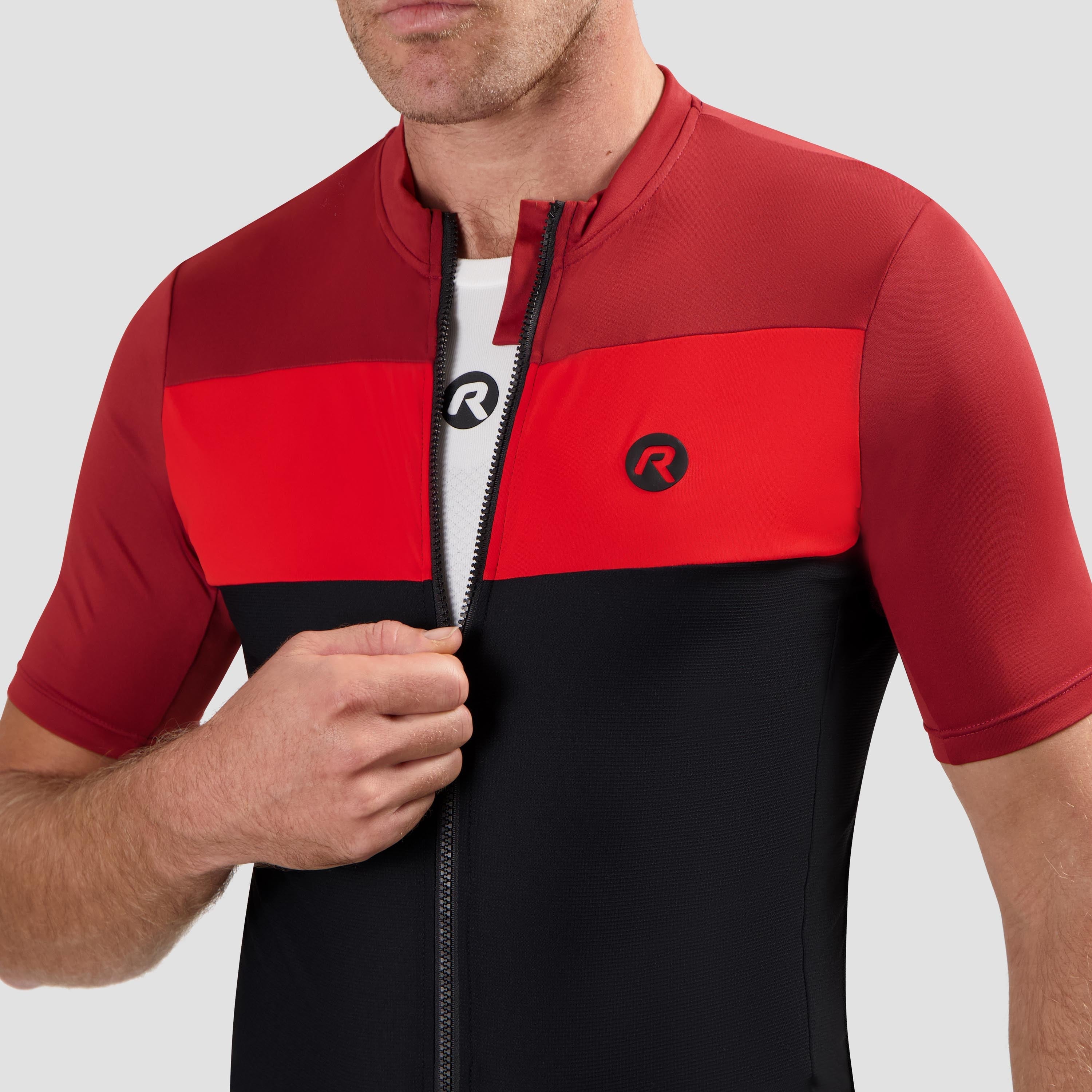 Core Block bicycle shirt Men - Black/Bordeaux/Red
