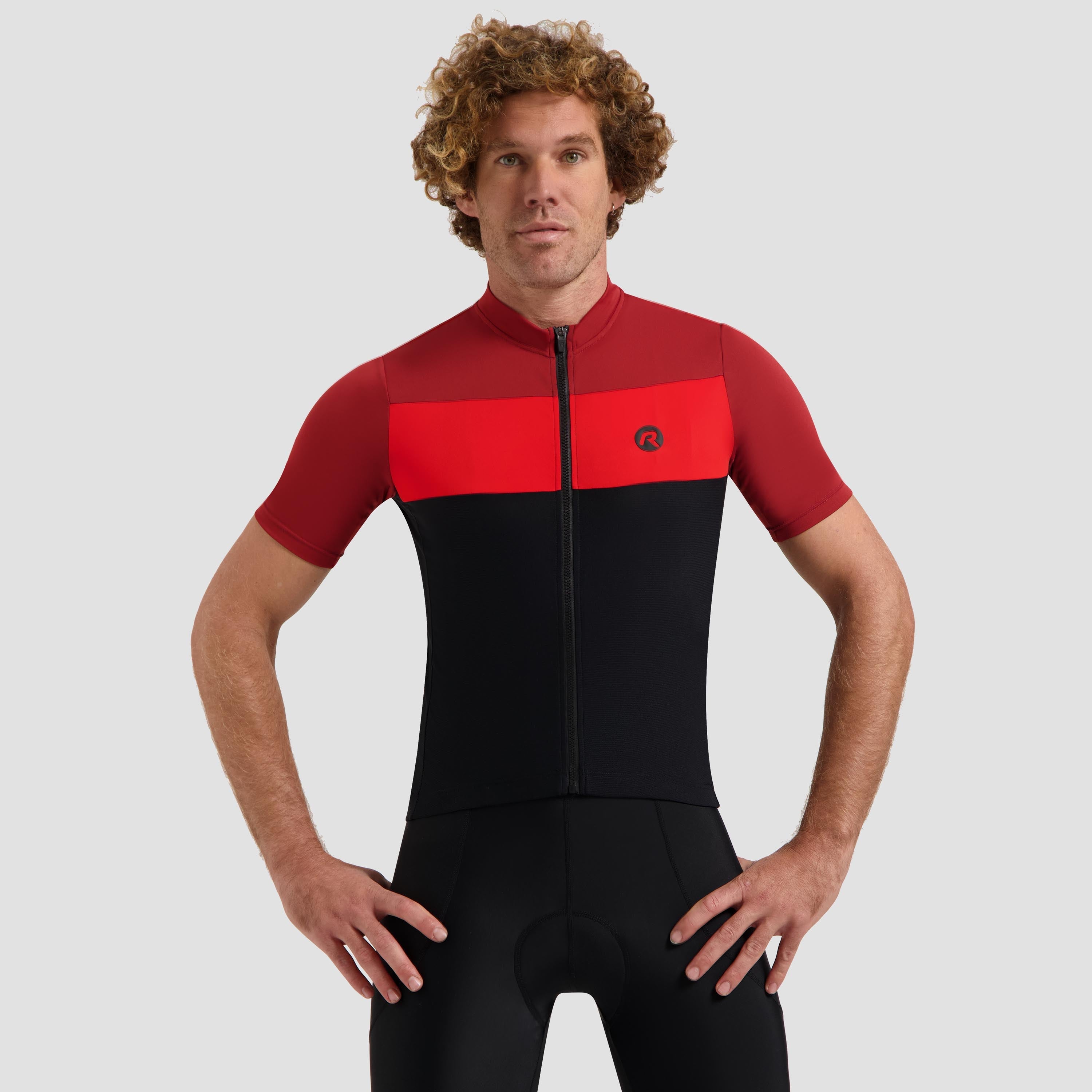 Core Block bicycle shirt Men - Black/Bordeaux/Red