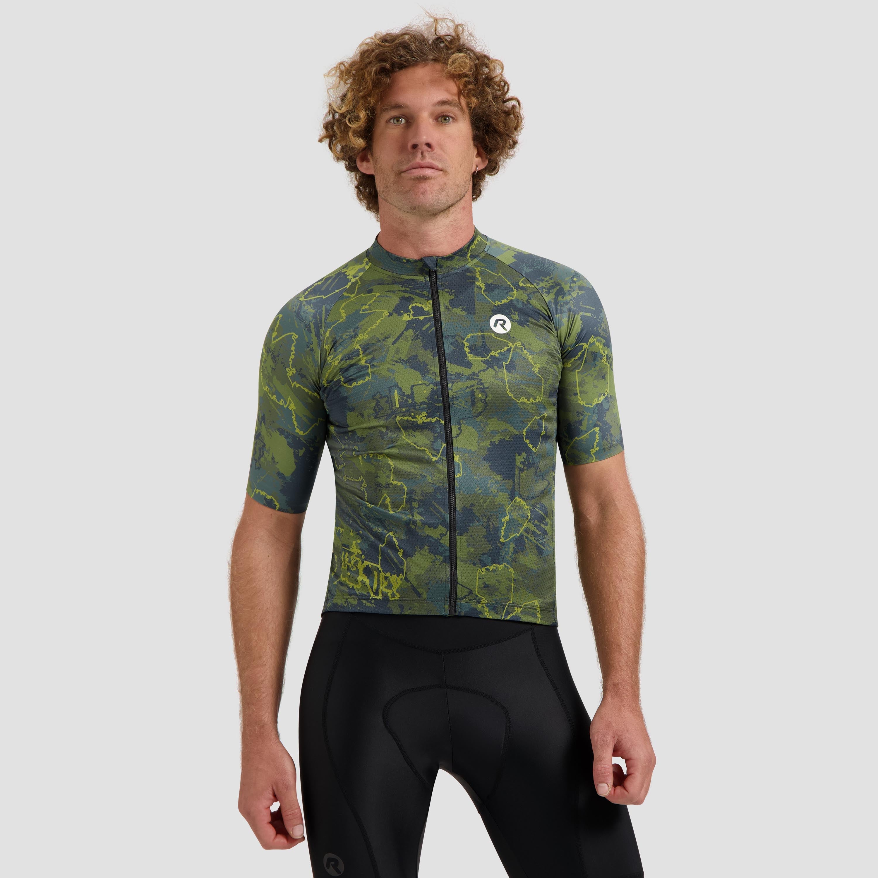 Essential Graphic II bicycle shirt Men - Green/blue/mustard