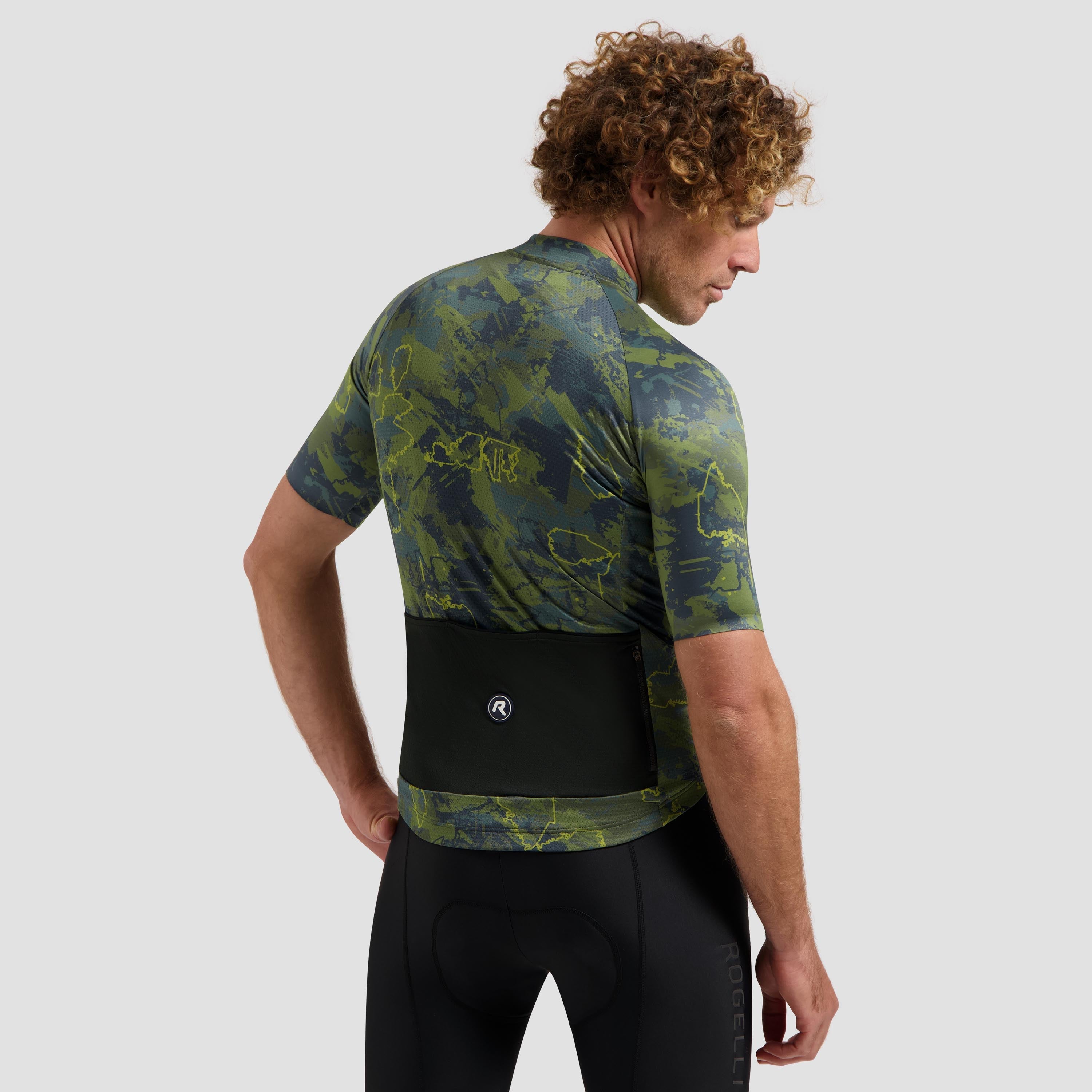 Essential Graphic II bicycle shirt Men - Green/blue/mustard