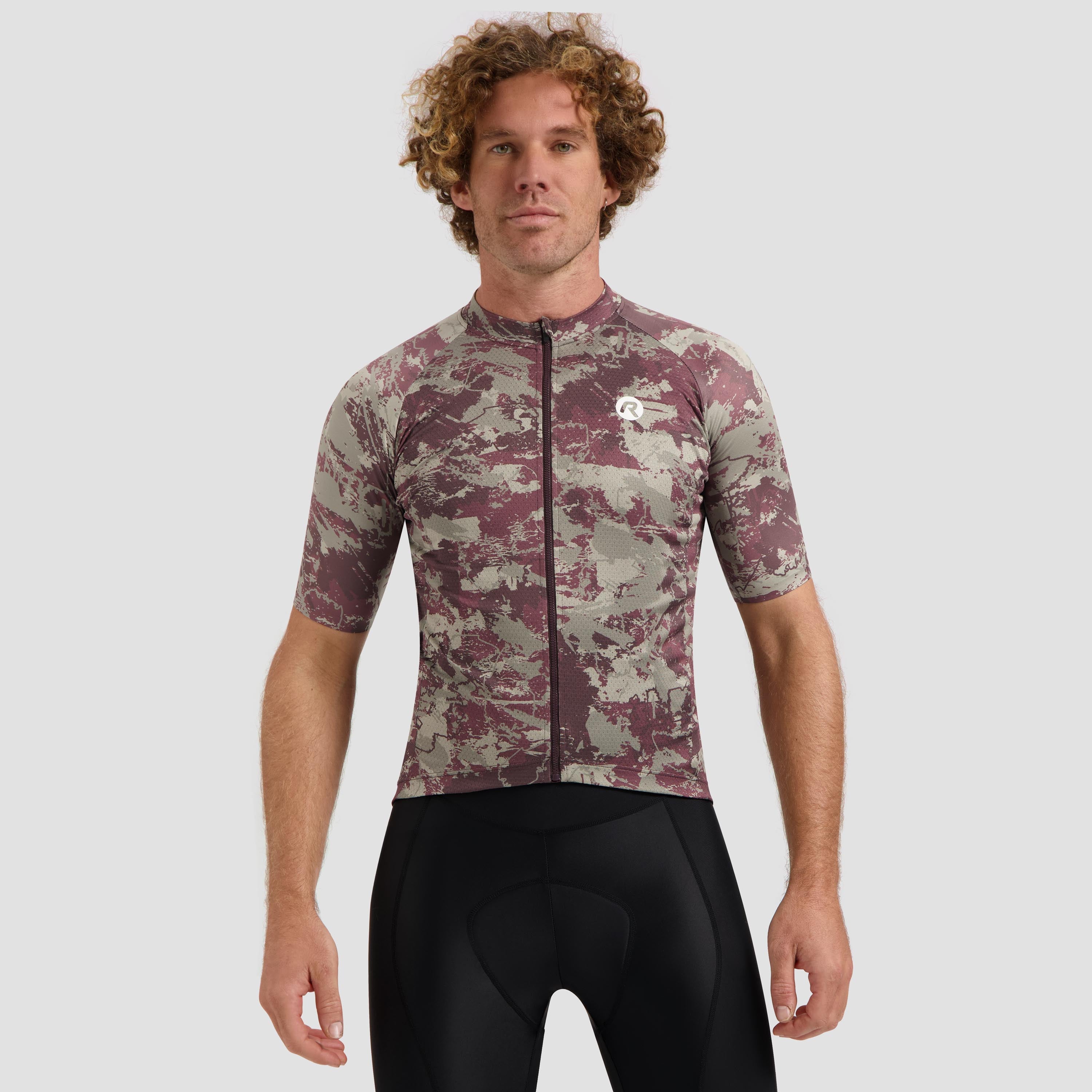 Essential Graphic II bicycle shirt Men - Taupe/Bordeaux
