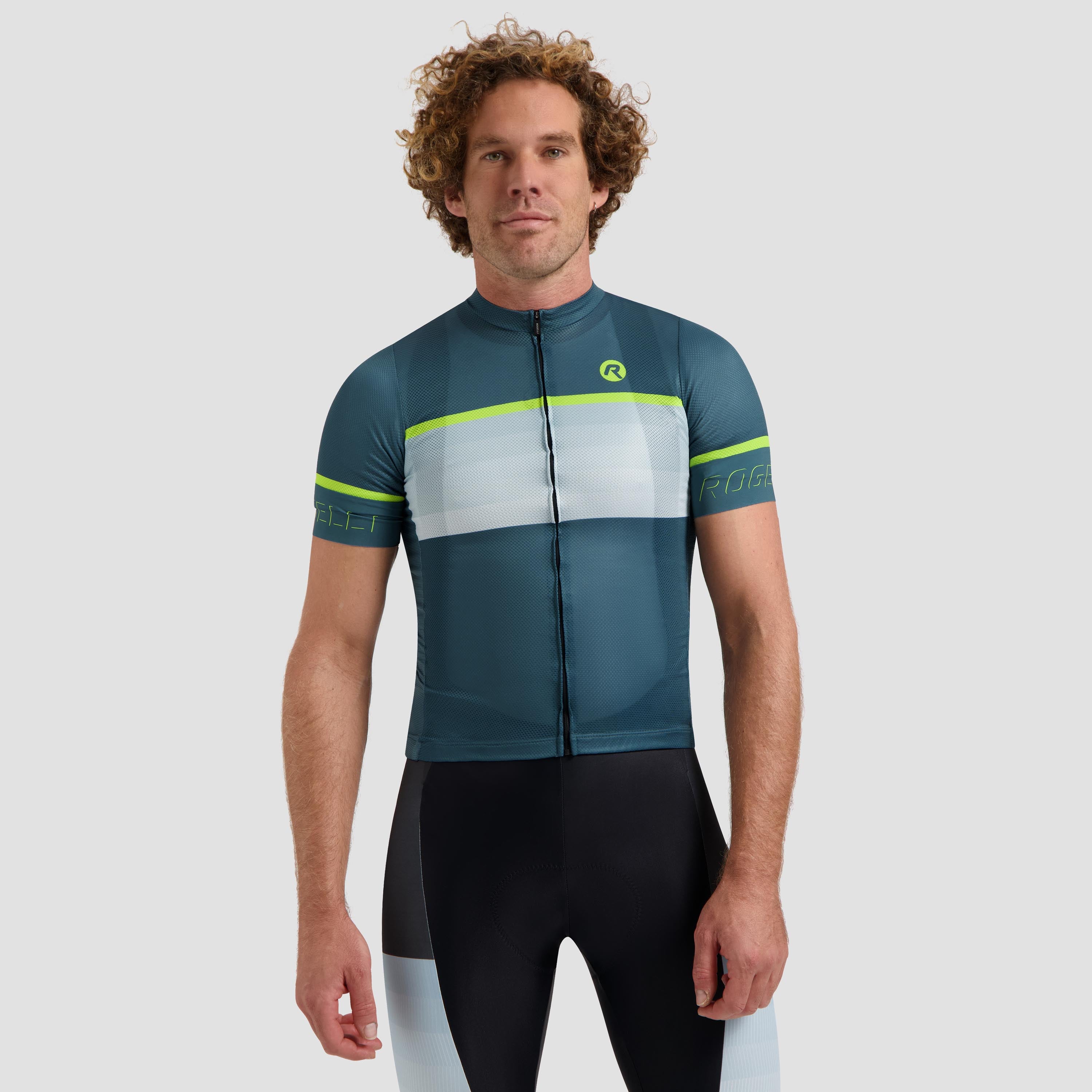Hero II bicycle shirt Men - black/blue/lime