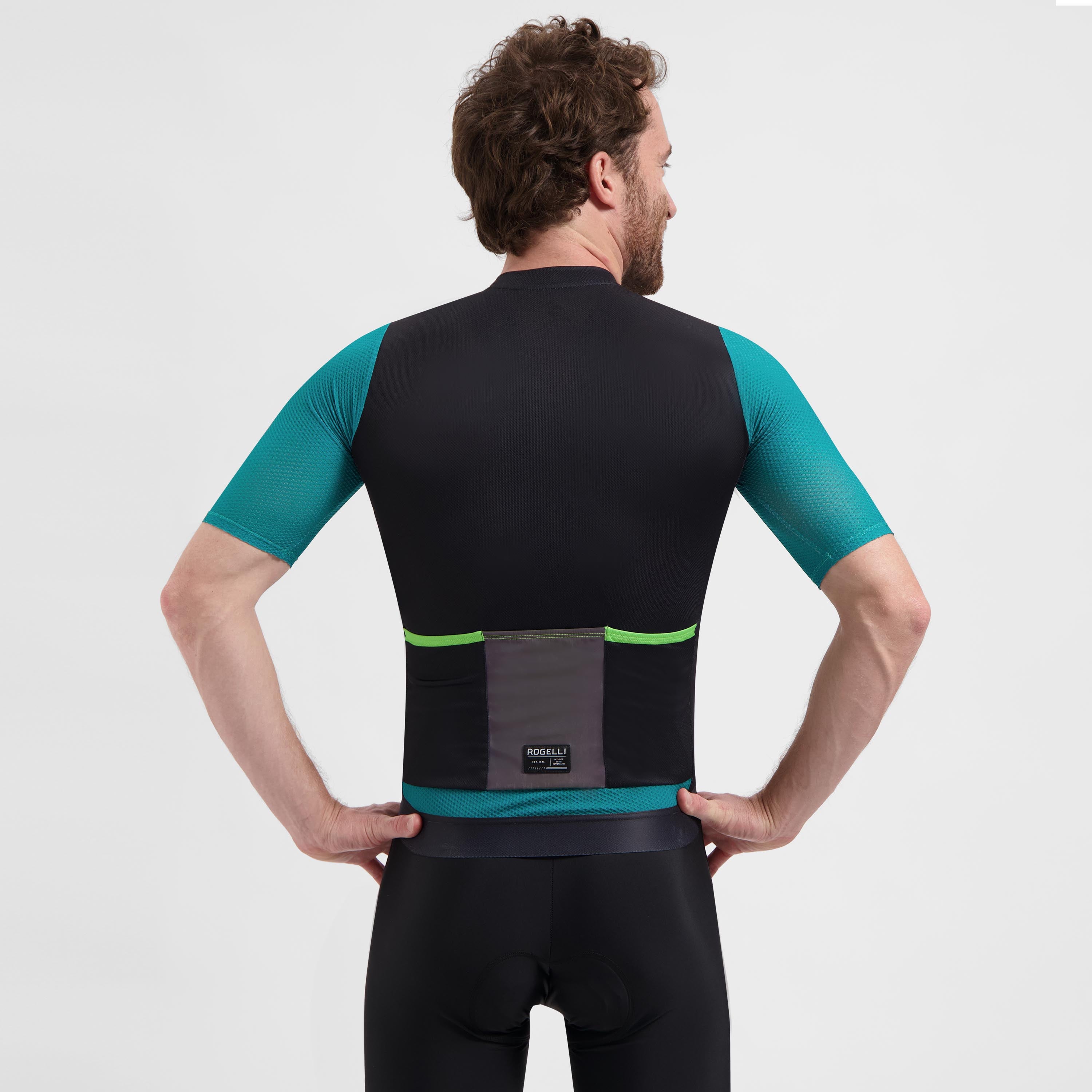 Fast Fietsshirt Heren - Zwart/Teal/Groen