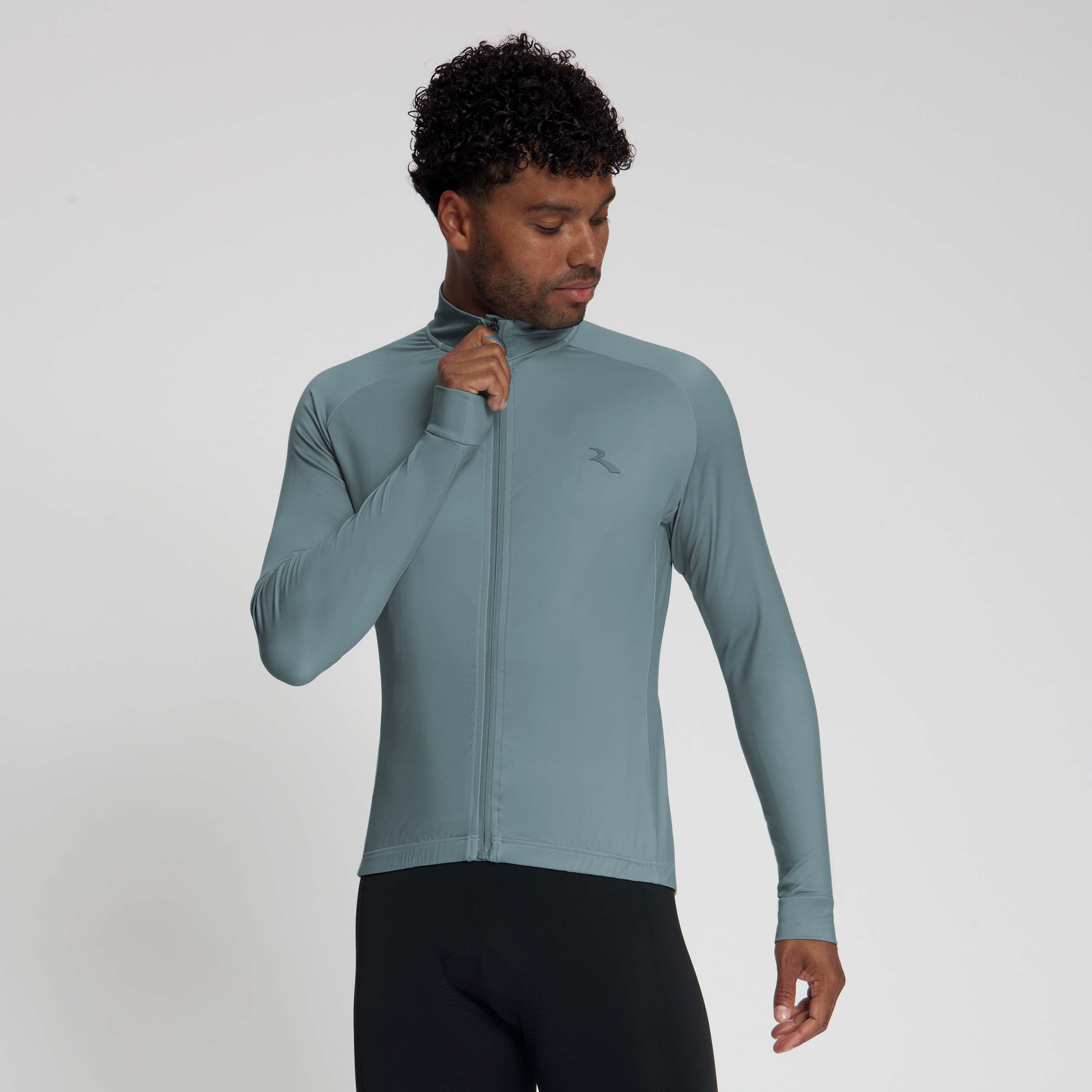 Rogelli Essential II L/S fietsshirt heren grey gedragen voorkant.