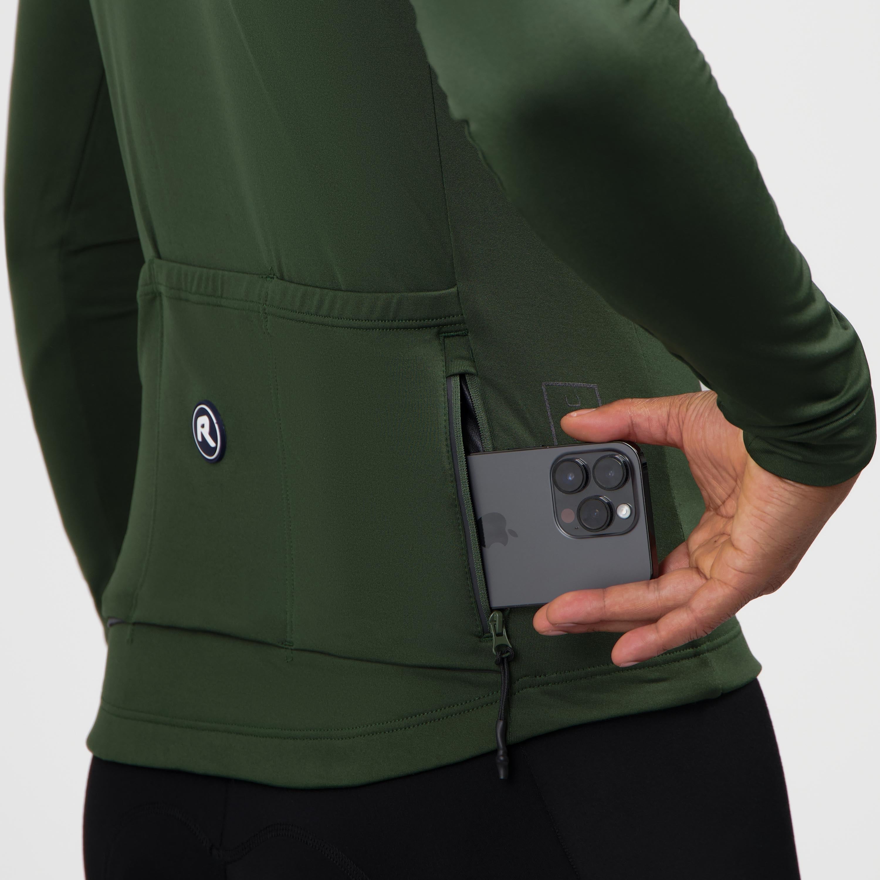 Essential II bicycle shirt long sleeve Men - Army green