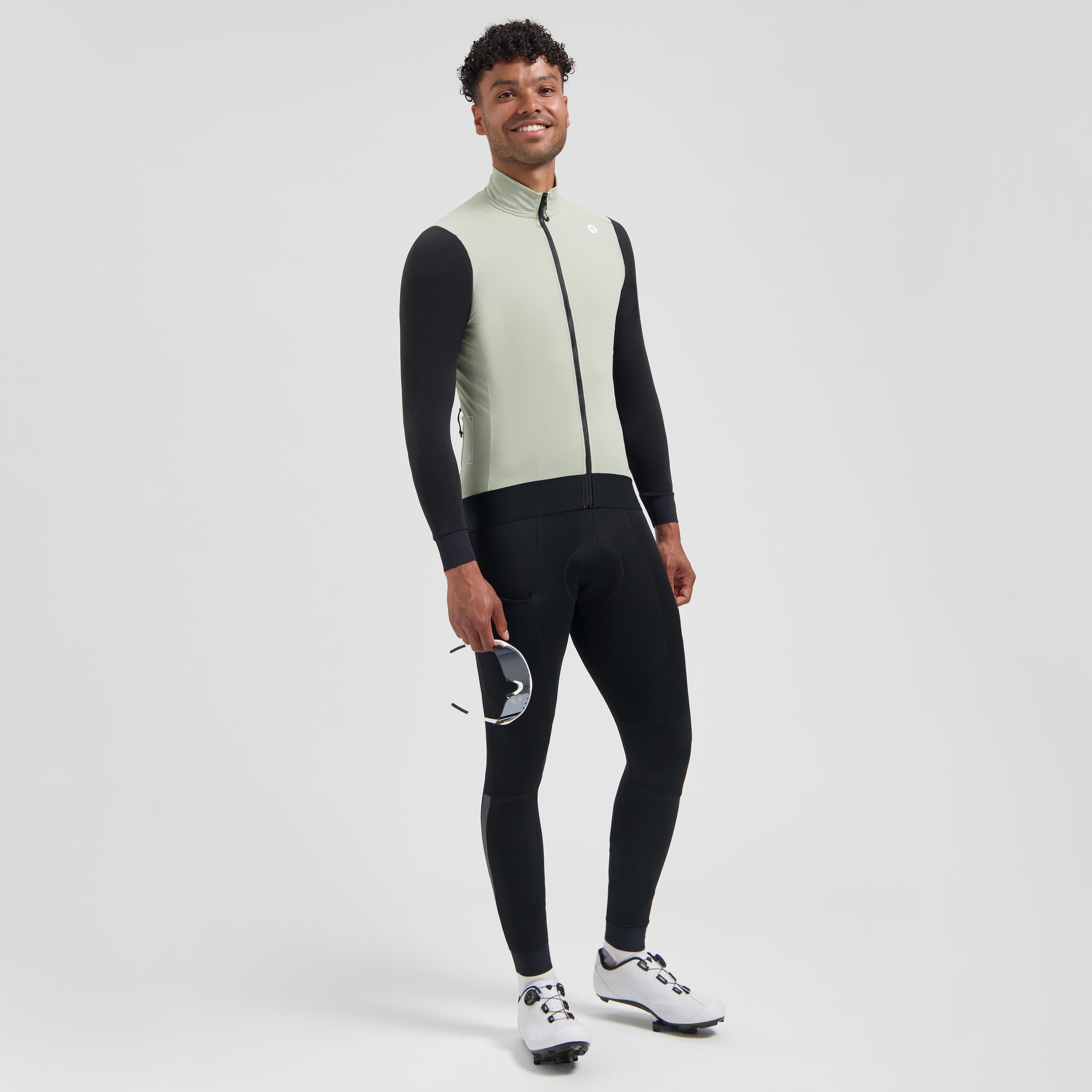 Distance II Radtrikot Langarm Herren - Taupe/Schwarz