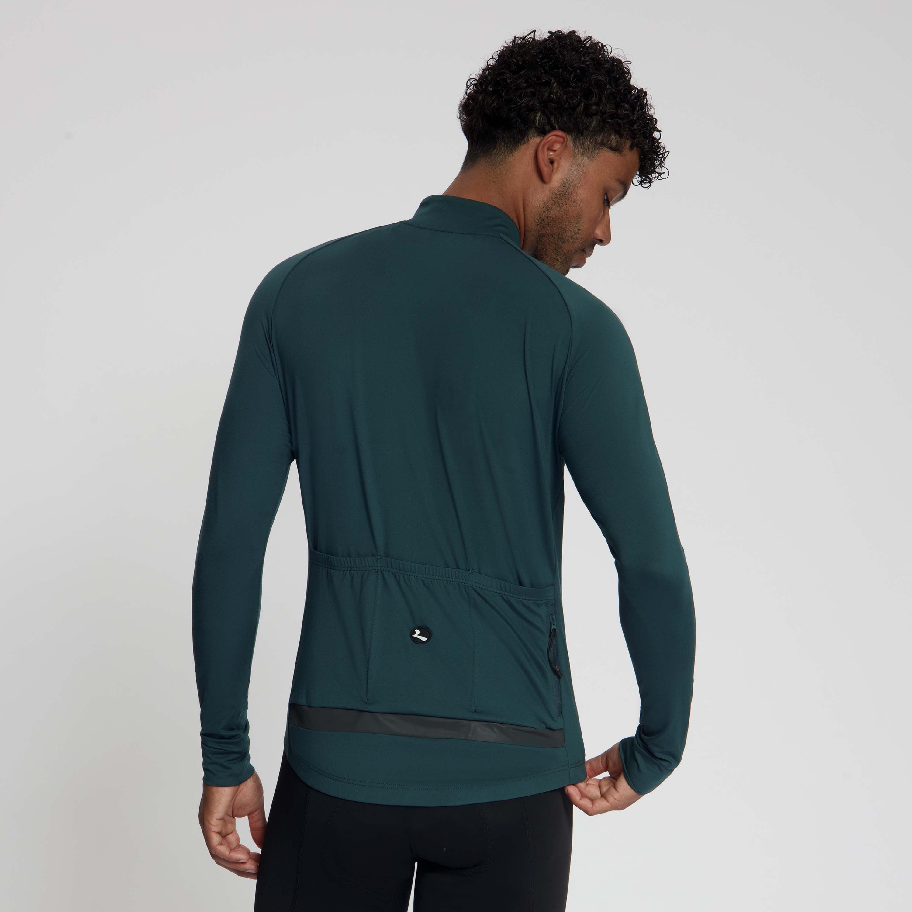 Rogelli Essential light fietsshirt blauw heren gedragen achterkant.