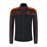 Rogelli Freeze winter fietsjack heren zwart/bordeaux/oranje voorkant.