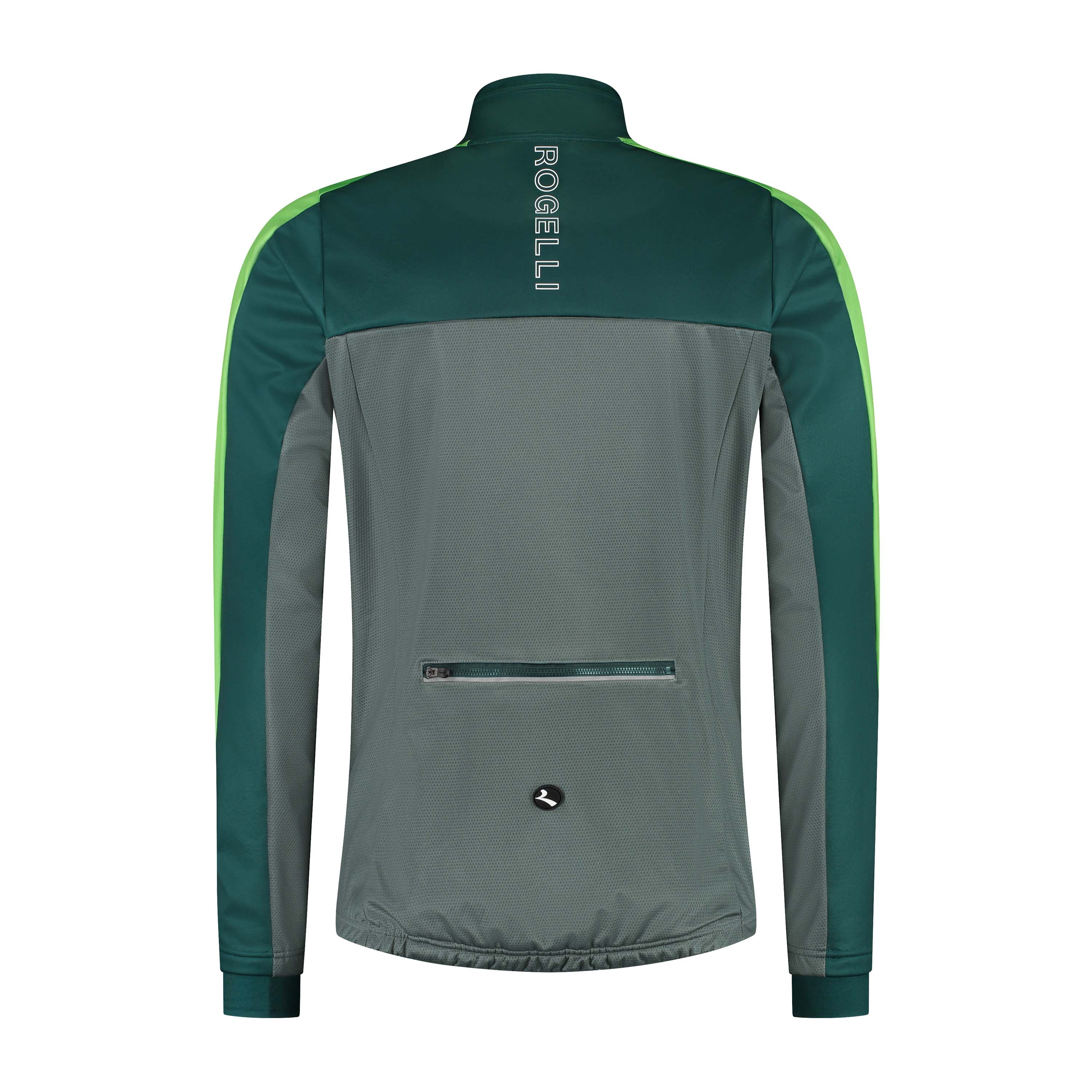 Rogelli Freeze winter fietsjack heren pine/groen achterkant.