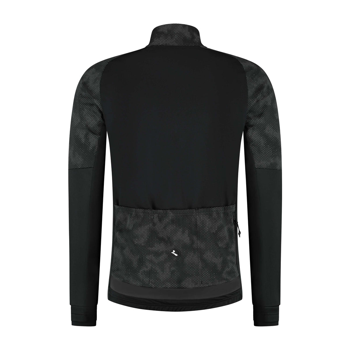 Rogelli Essential HI VIS II winter fietsjack heren zwart achterkant.