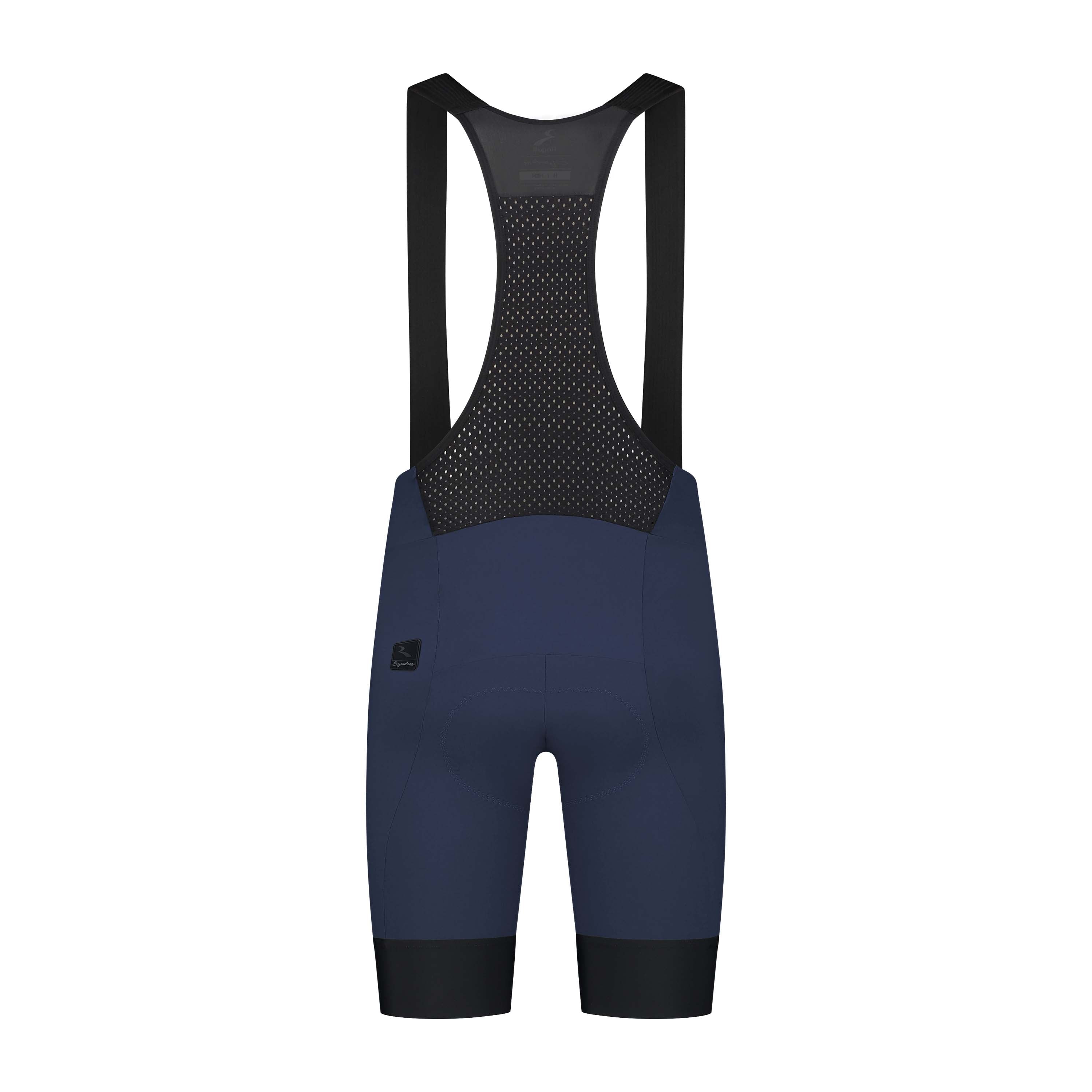 Rogelli Signature korte fietsbroek heren blauw achterkant.