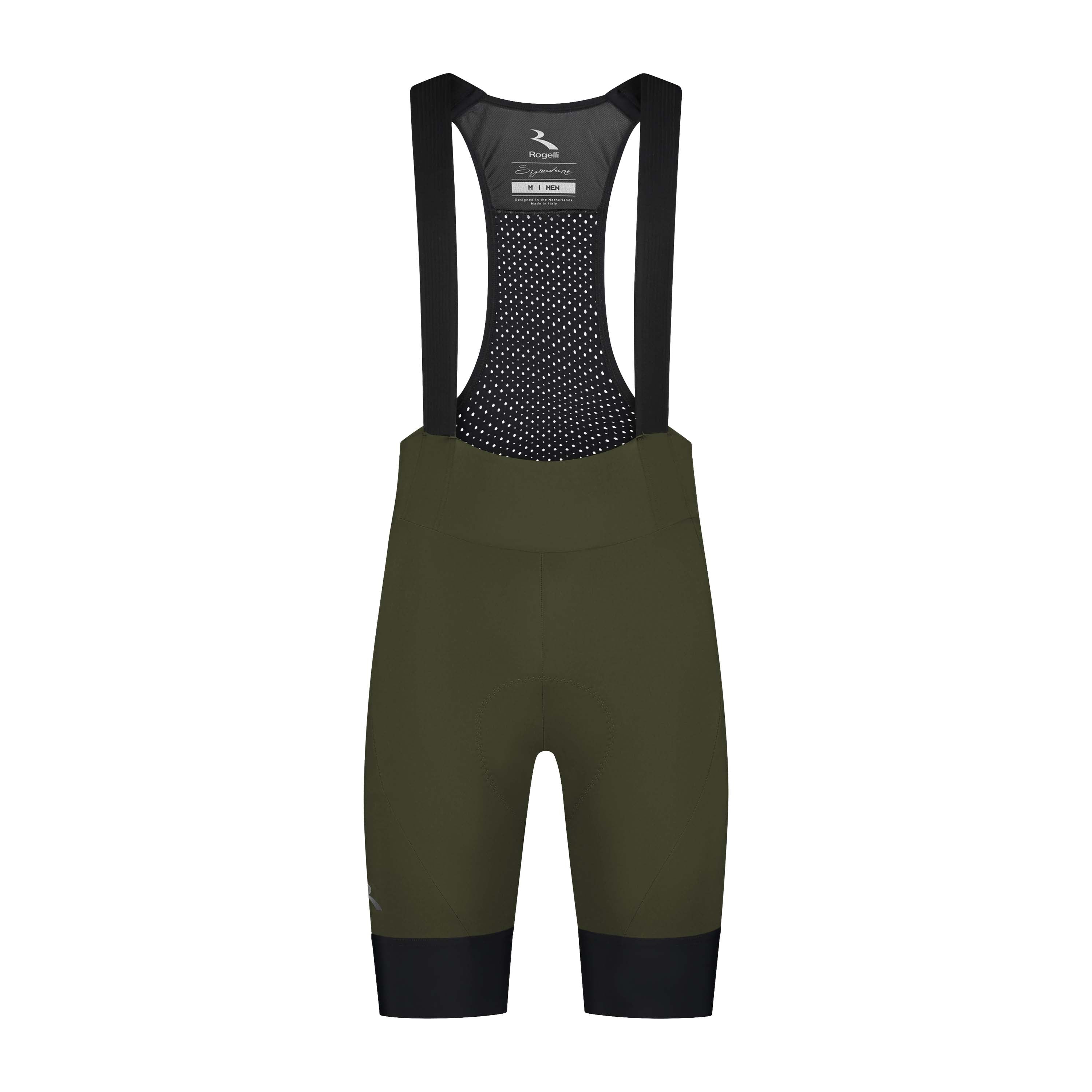Rogelli Signature korte fietsbroek heren groen achterkant.