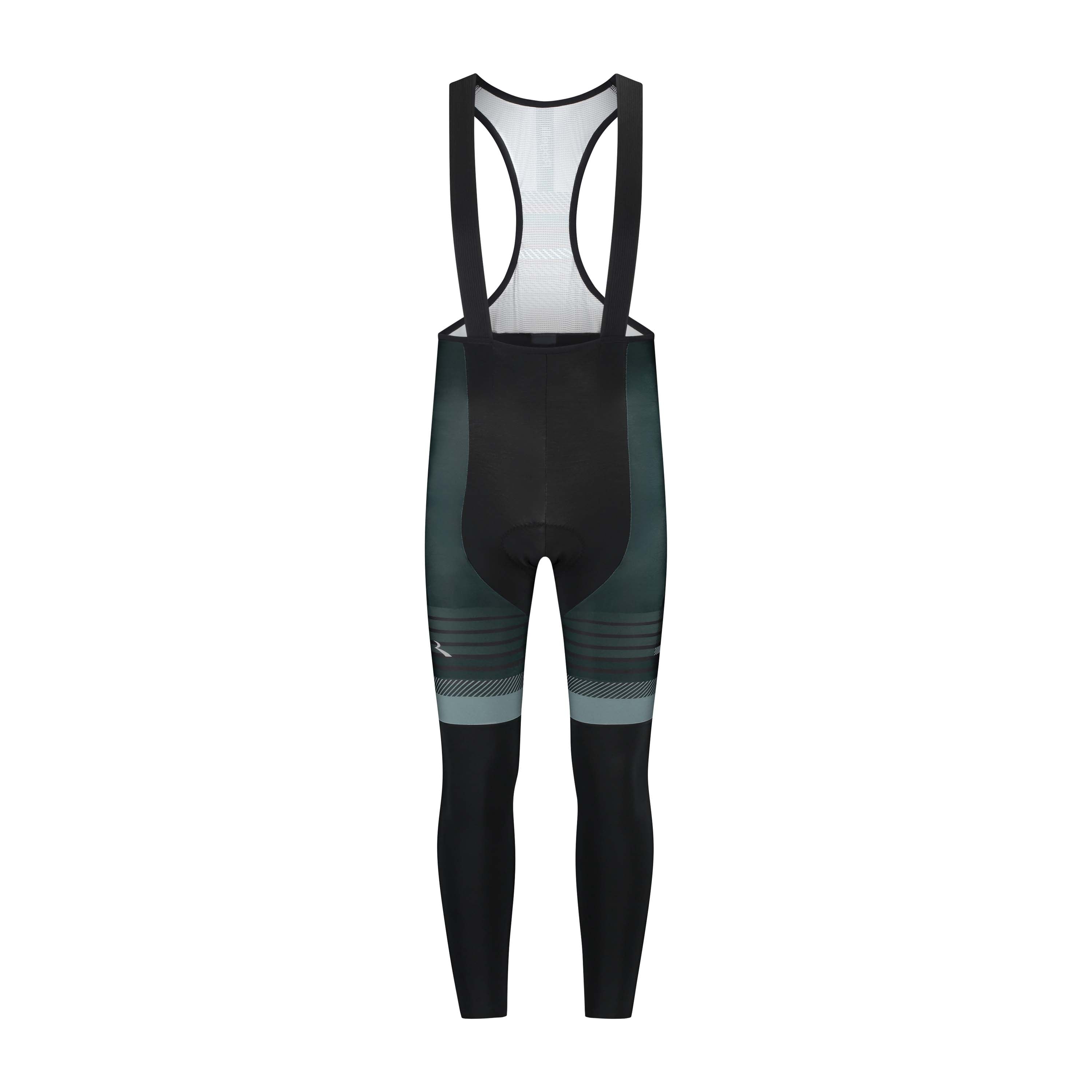 Rogelli Stryde lange fietsbroek heren zwart/grijs/blauw voorkant.
