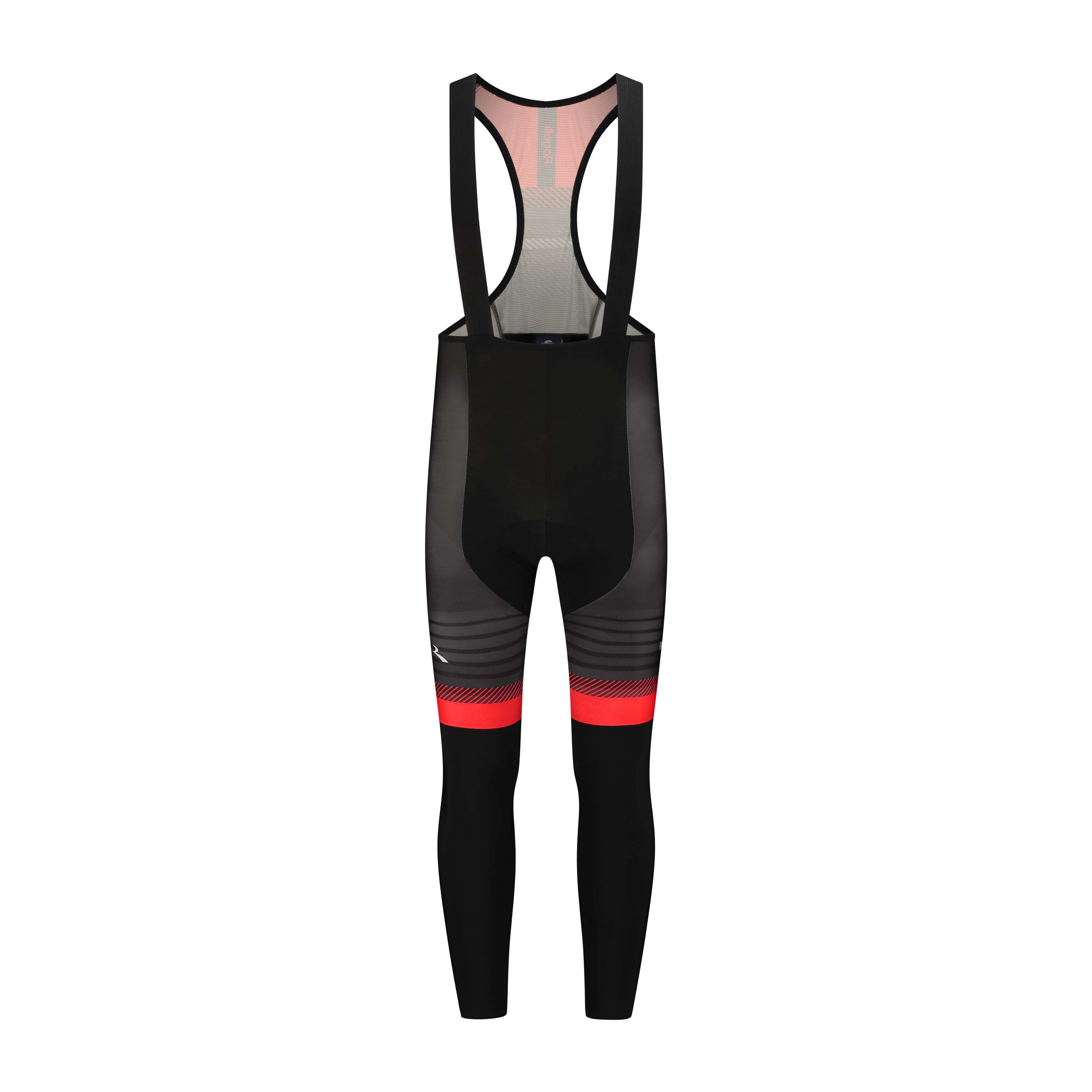 Rogelli Stryde lange fietsbroek heren zwart/grijs/rood voorkant.