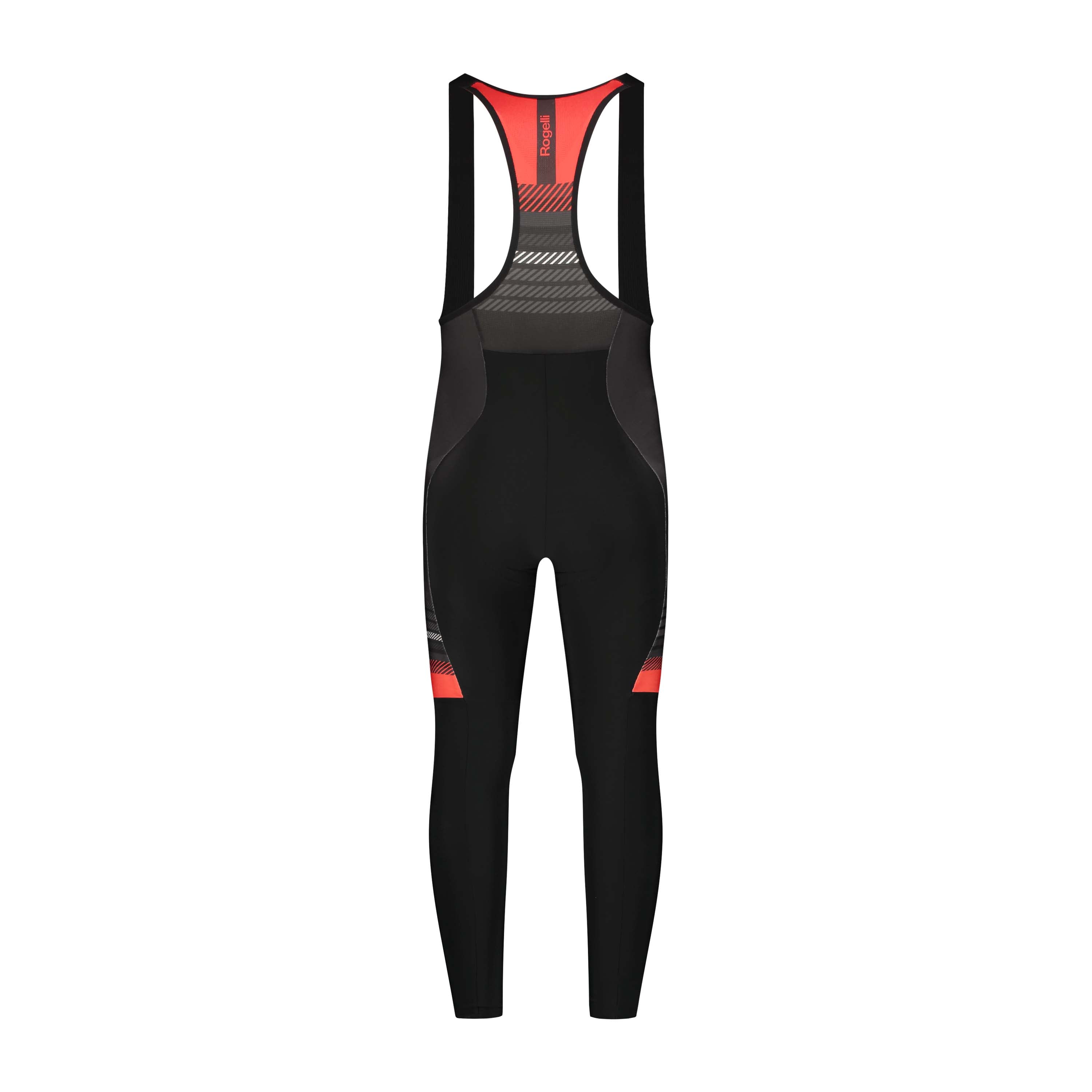 Rogelli Stryde lange fietsbroek heren zwart/grijs/rood achterkant.