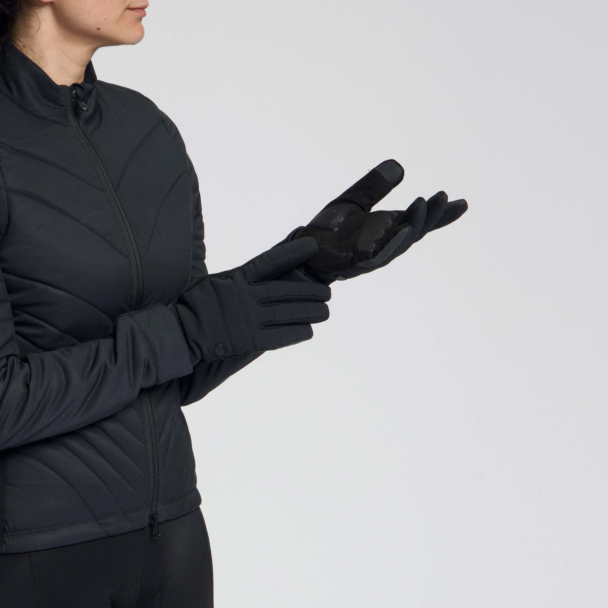 Rogelli Element padded winterhandschoen unisex zwart studiofoto dames.