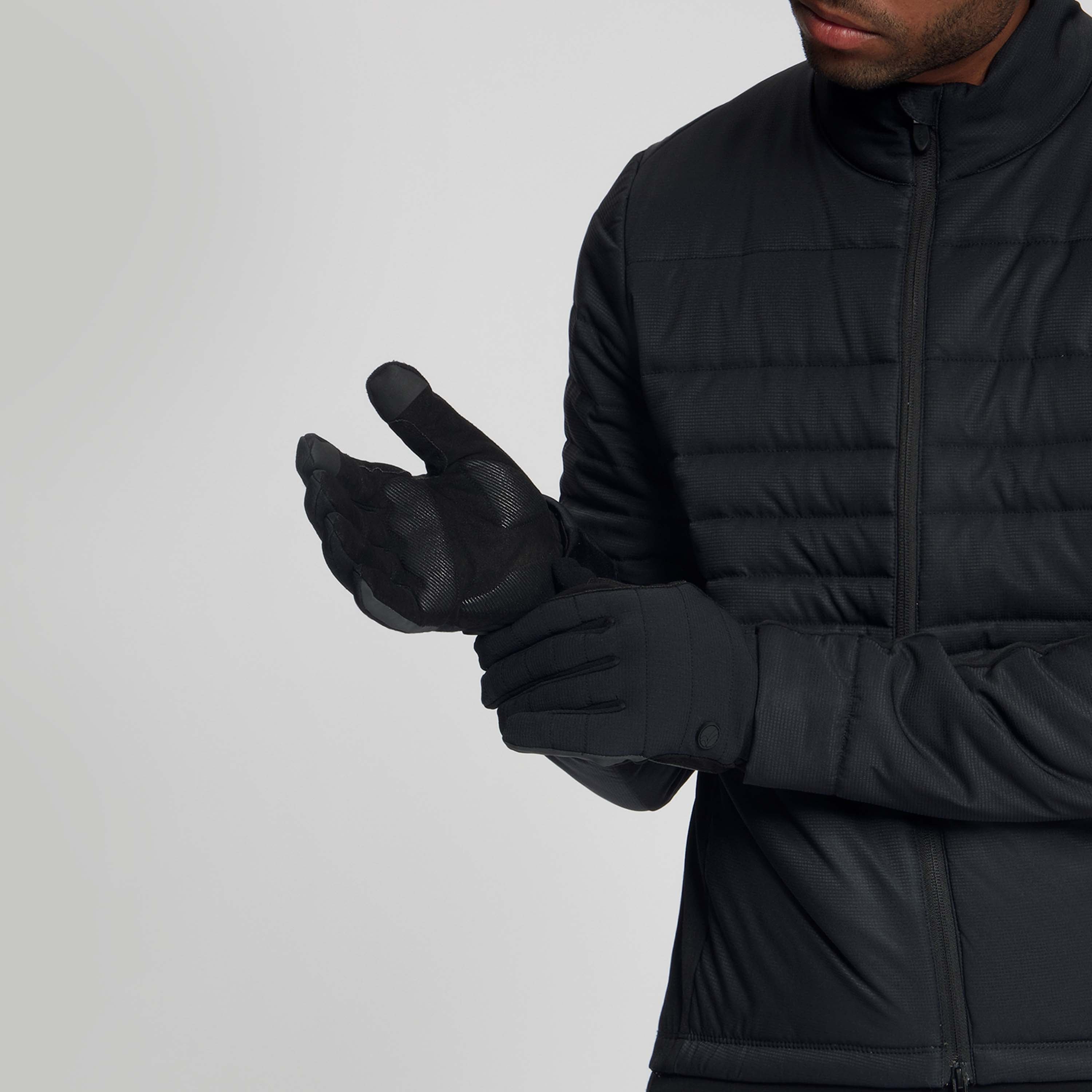 Rogelli Element padded winterhandschoen unisex zwart studiofoto heren.