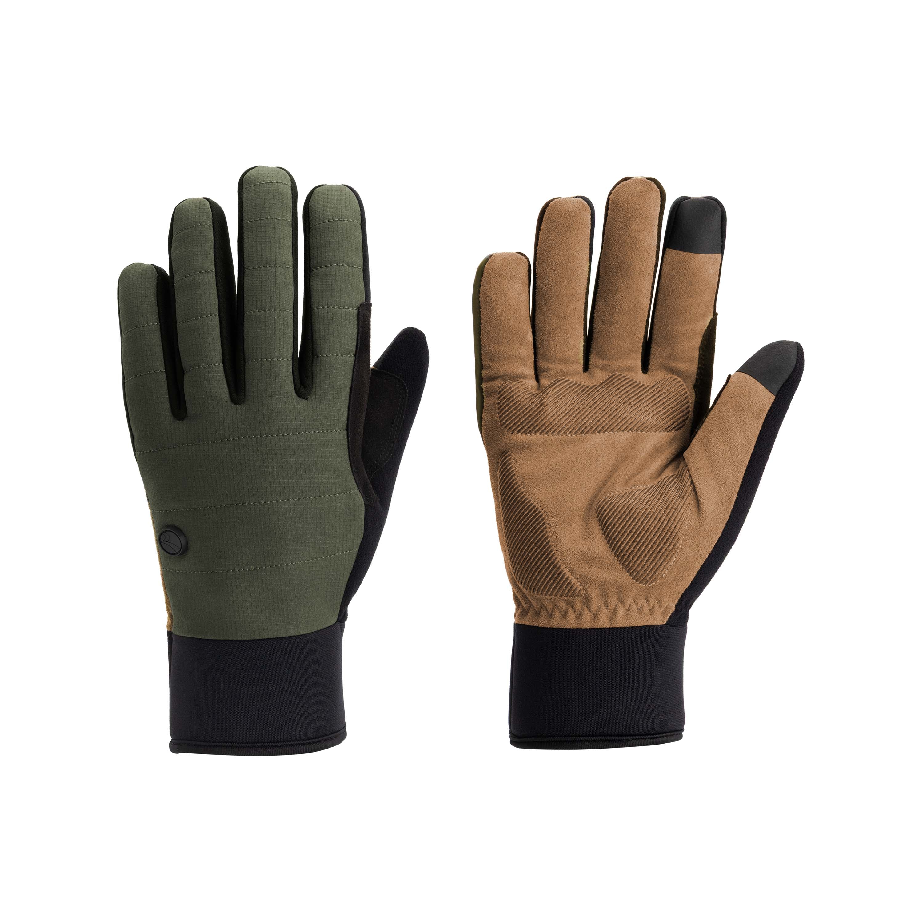 Rogelli Element padded winterhandschoen unisex legergroen productfoto.