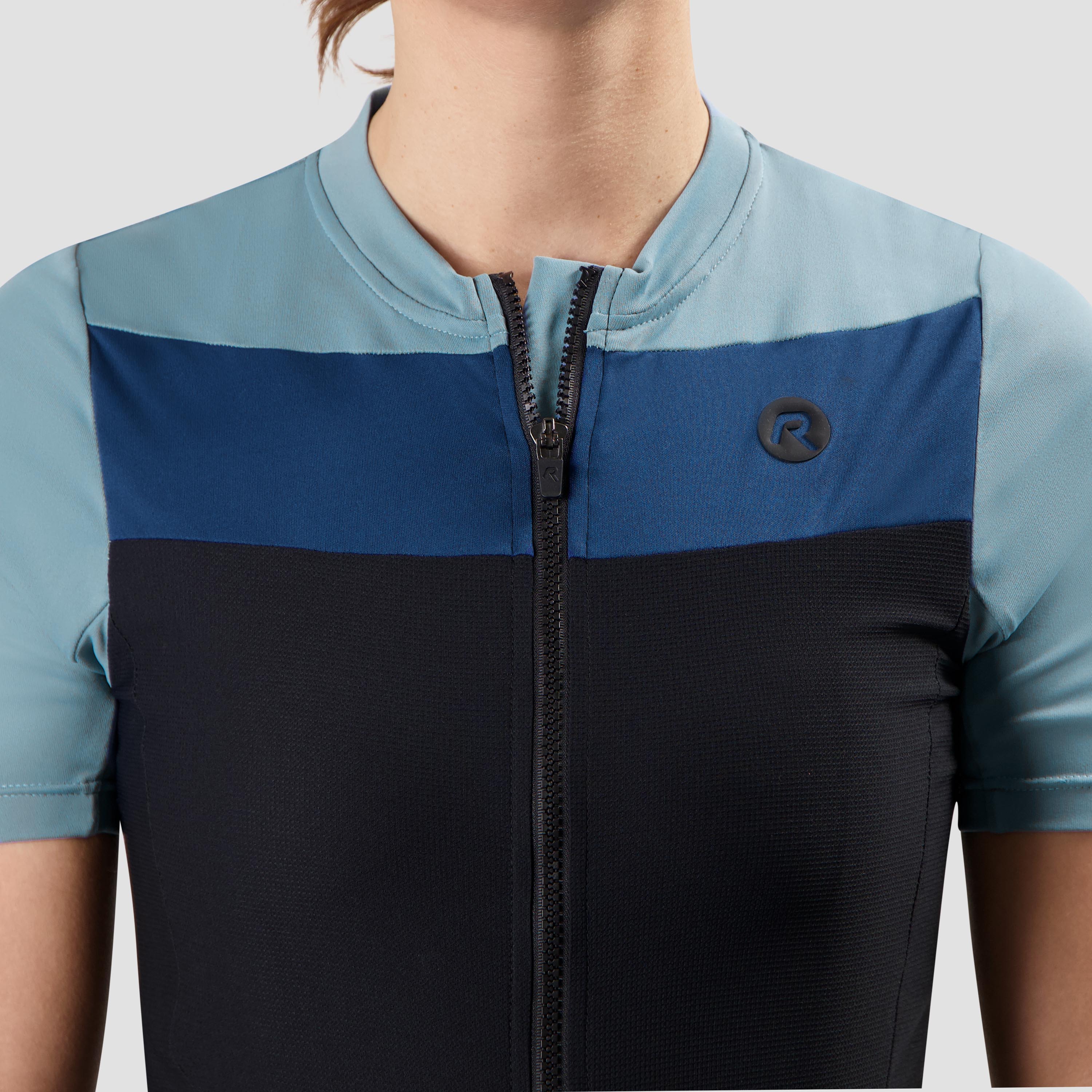 Core Block bicycle shirt ladies - black/light blue/dark blue