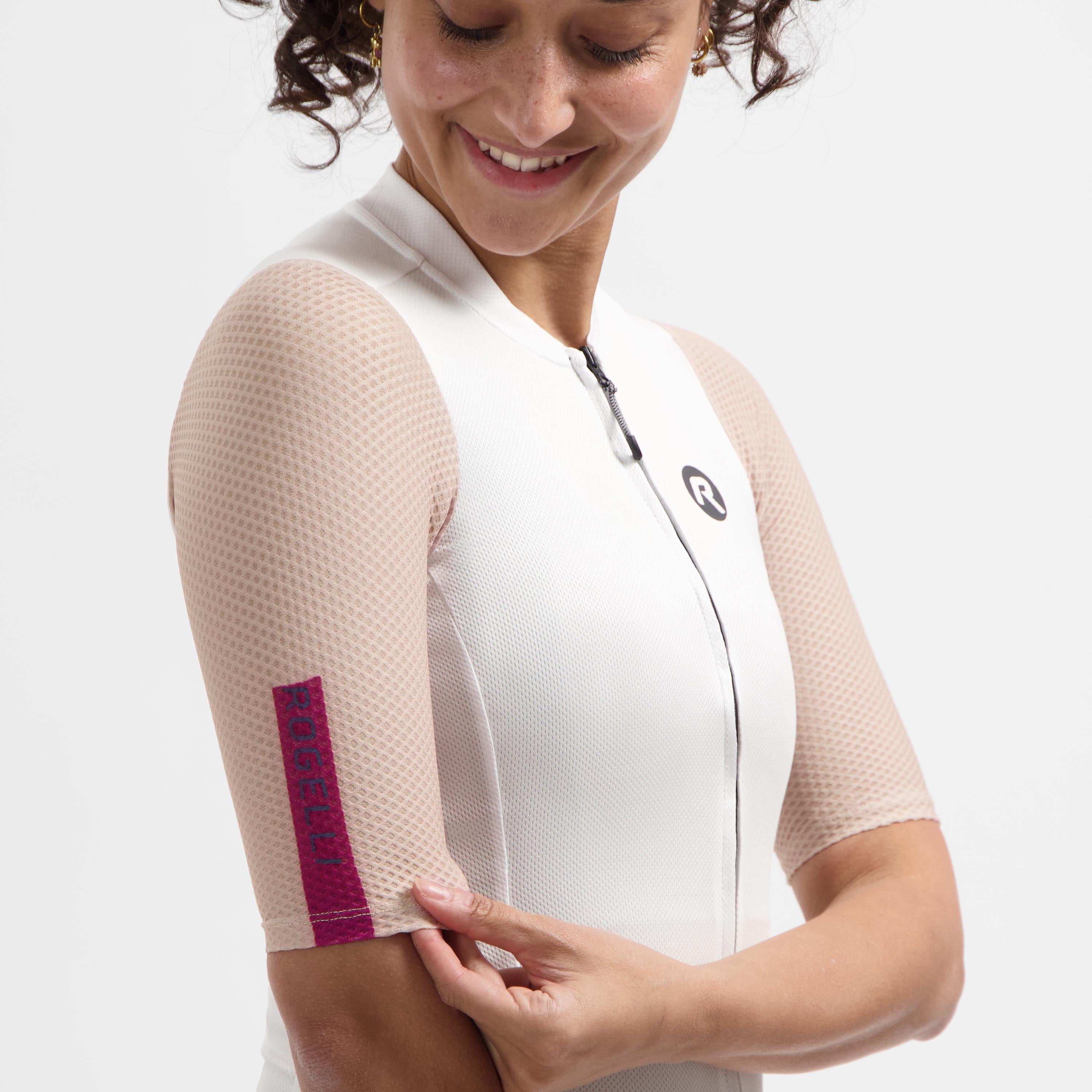 Fast Women's Cycling Jersey - Sand/Dusty Pink/Cherry