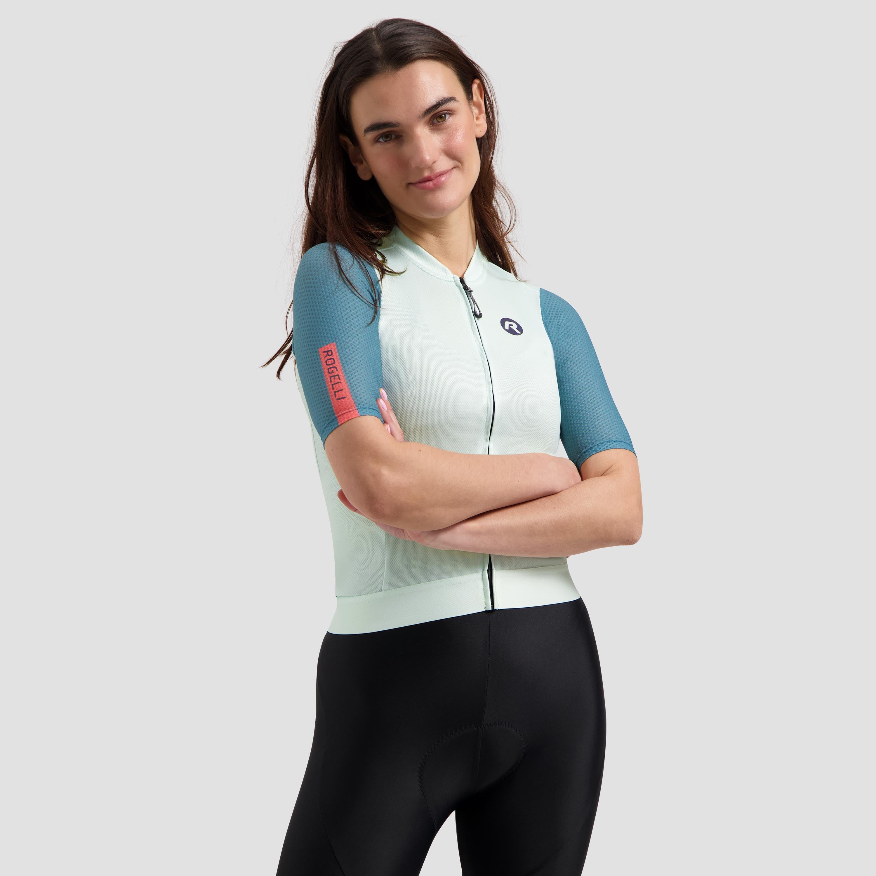Fast bicycle shirt ladies - mint green/coral