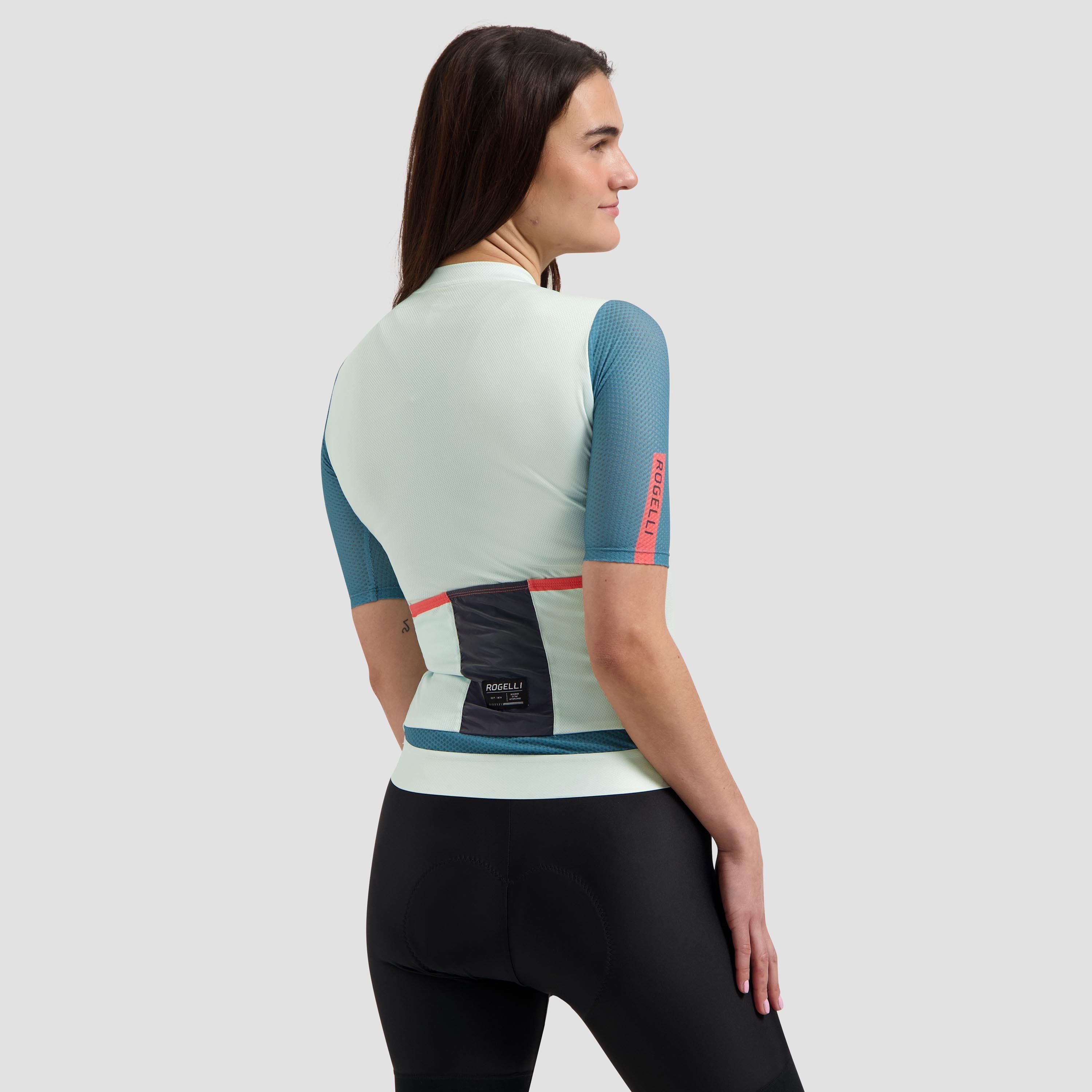 Fast bicycle shirt ladies - mint green/coral