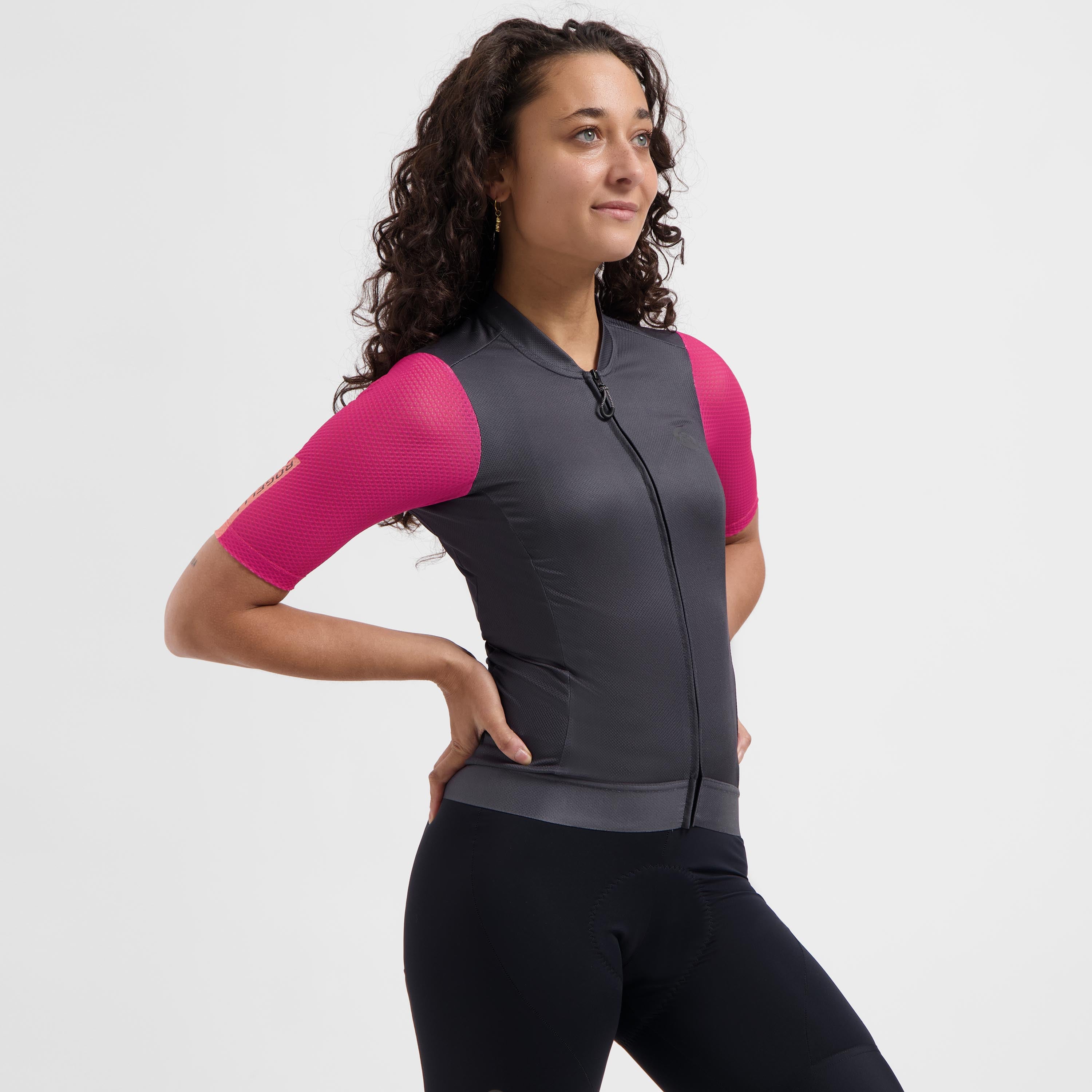 Fast Women's Cycling Jersey - Black/Pink/Coral