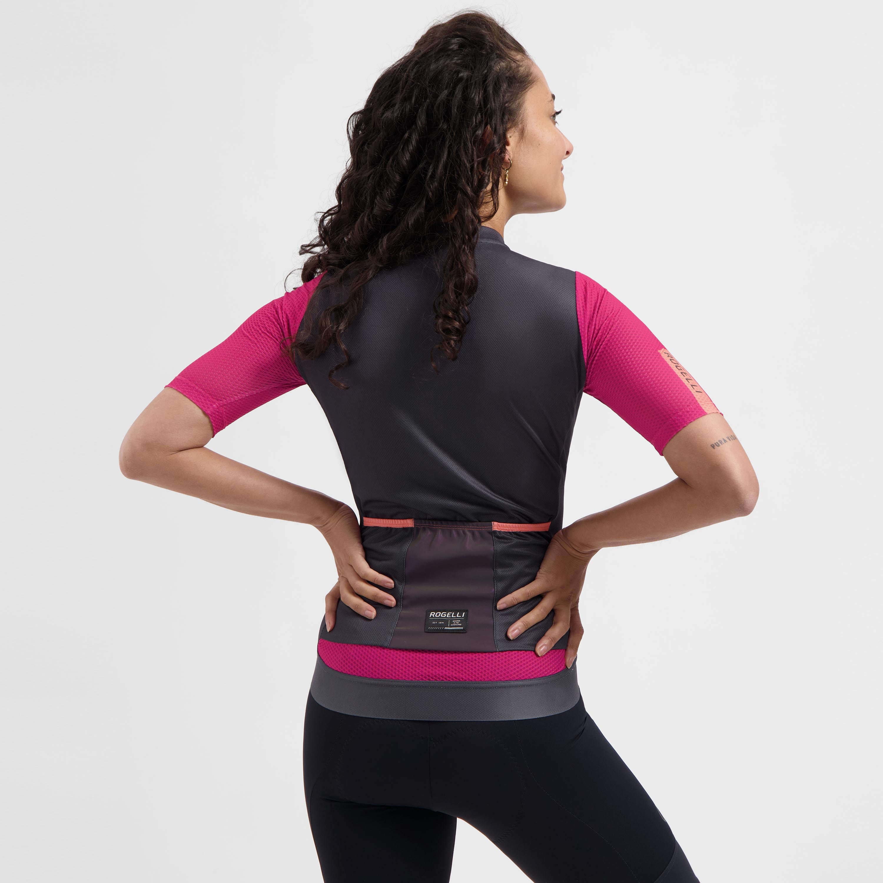 Fast Radtrikot Damen - Schwarz/Rosa/Koralle