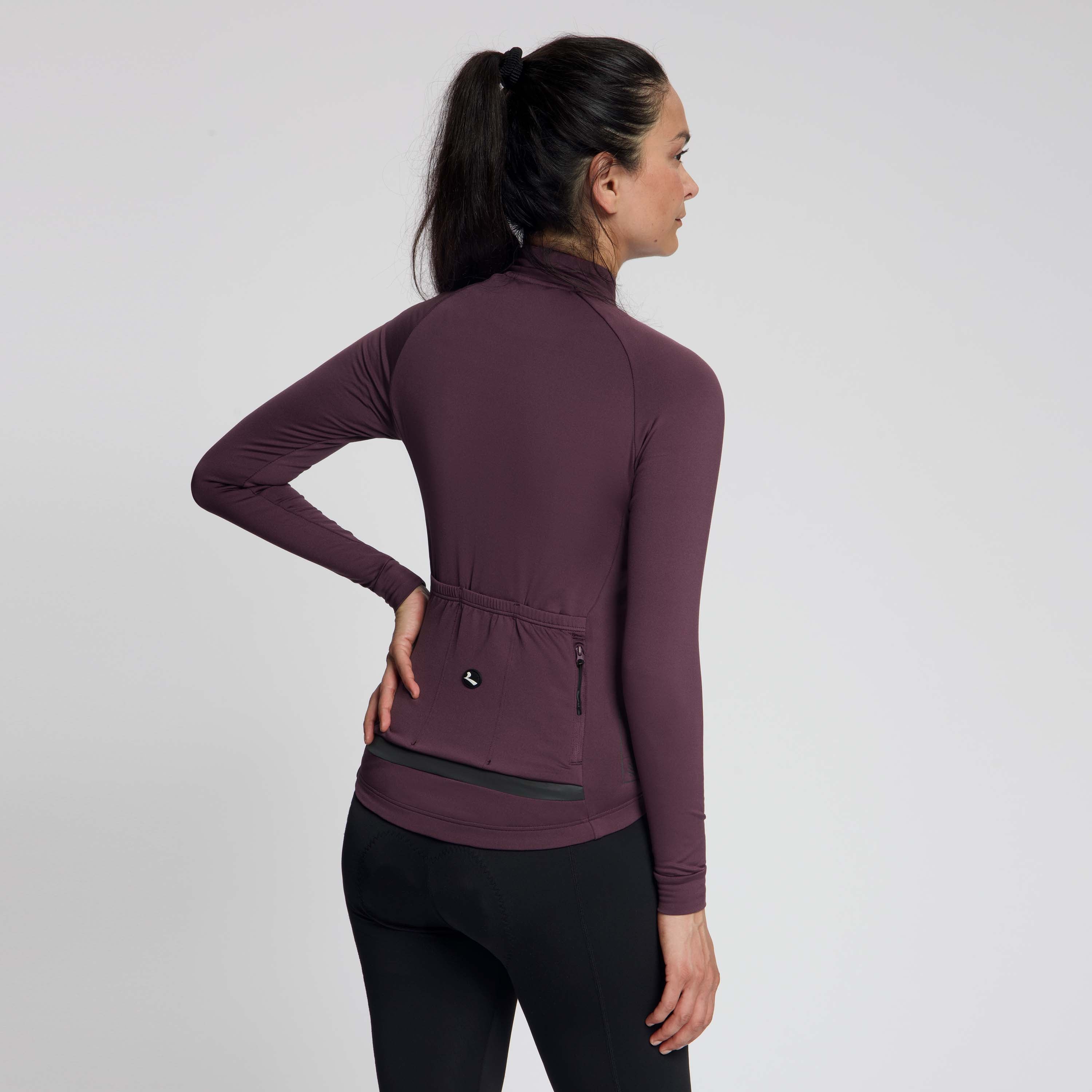 Essential II Radtrikot Langarm Damen - Aubergine
