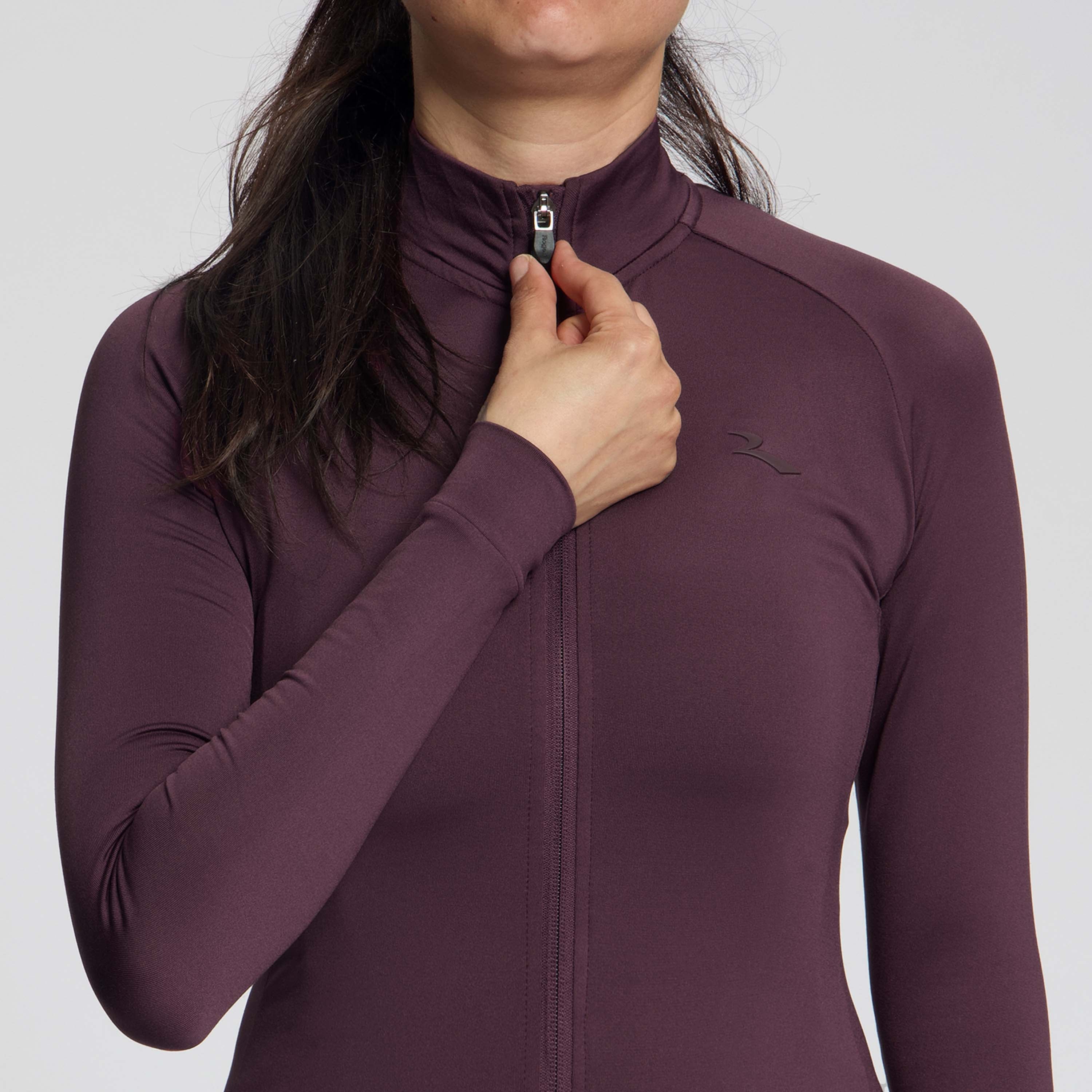 Essential II Radtrikot Langarm Damen - Aubergine
