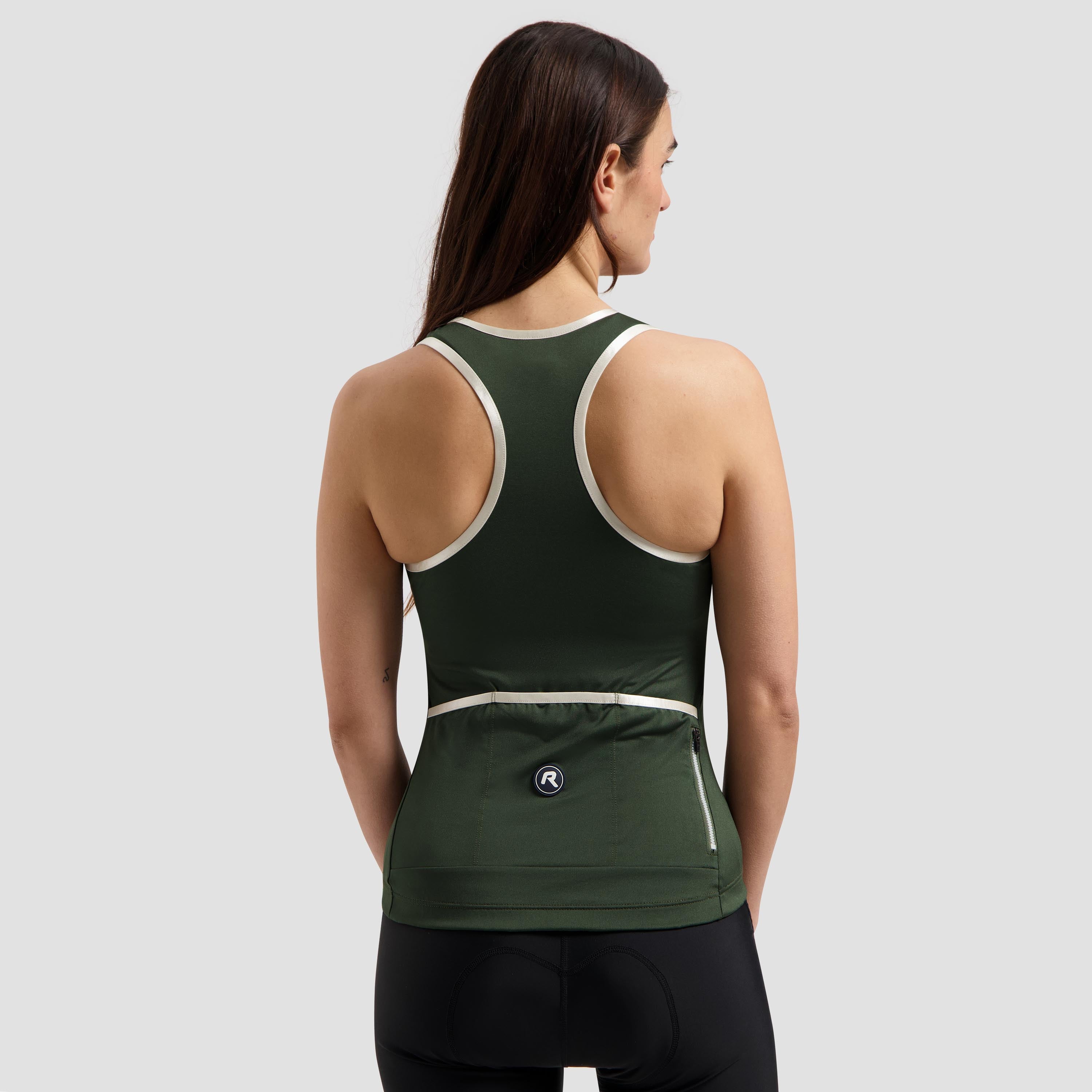 Abbey Tanktop Ladies - Army Groen/Taupe