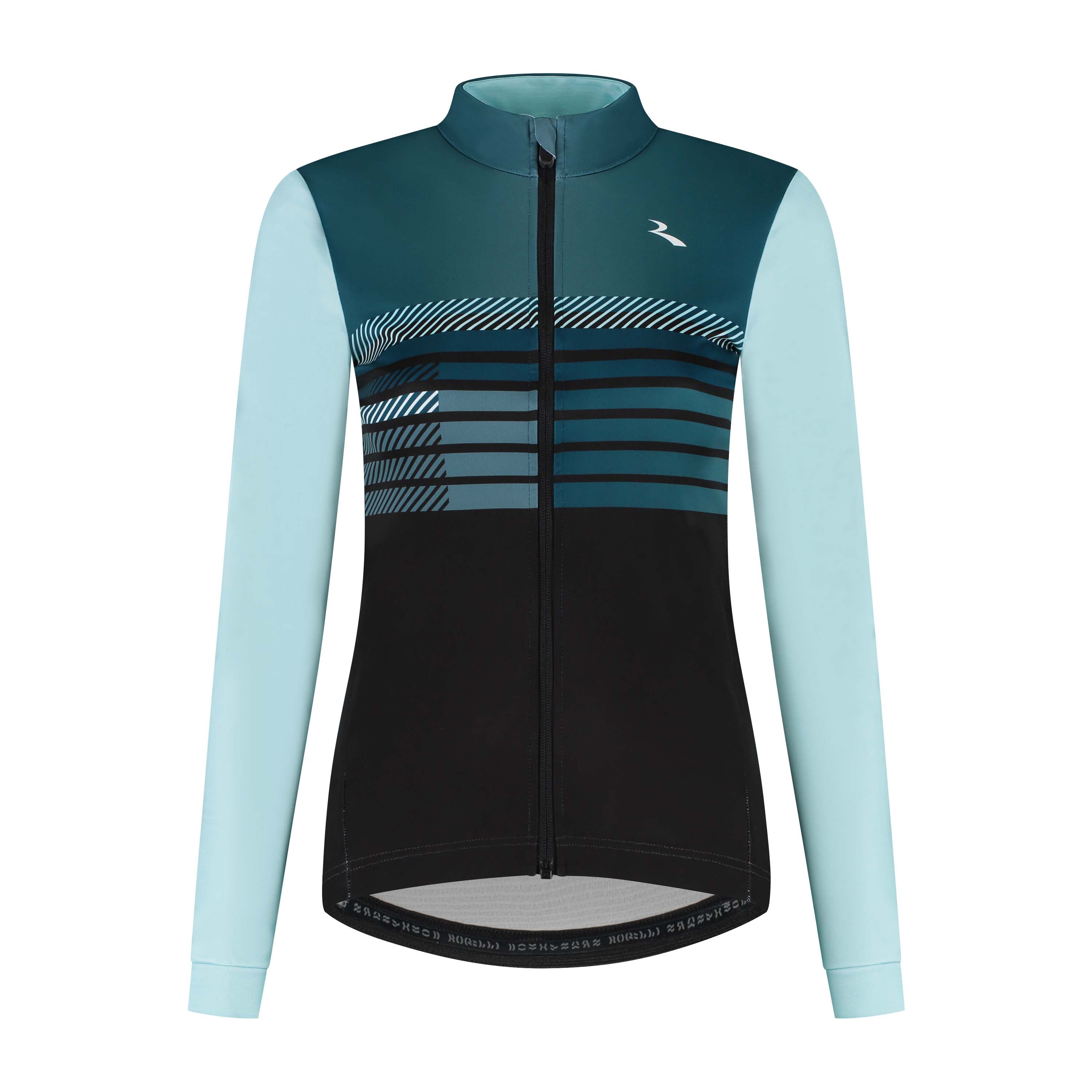 Rogelli Stryde winter fietsjack dames blauw/lichtblauw voorkant.